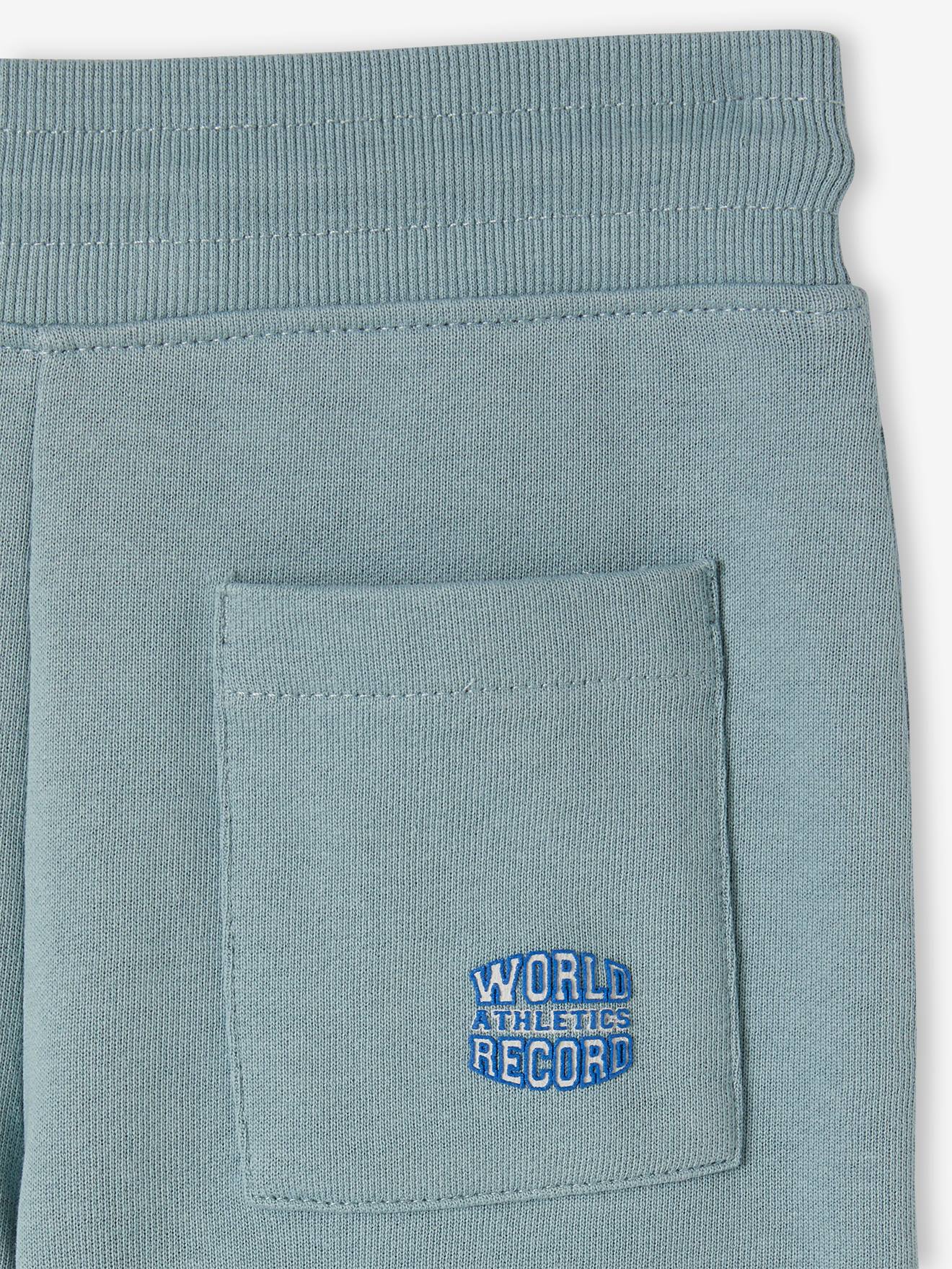 Vertbaudet Jungen Sport-Set: Sweatshirt & Shorts, personalisierbar Oeko-Tex - weiß meliert