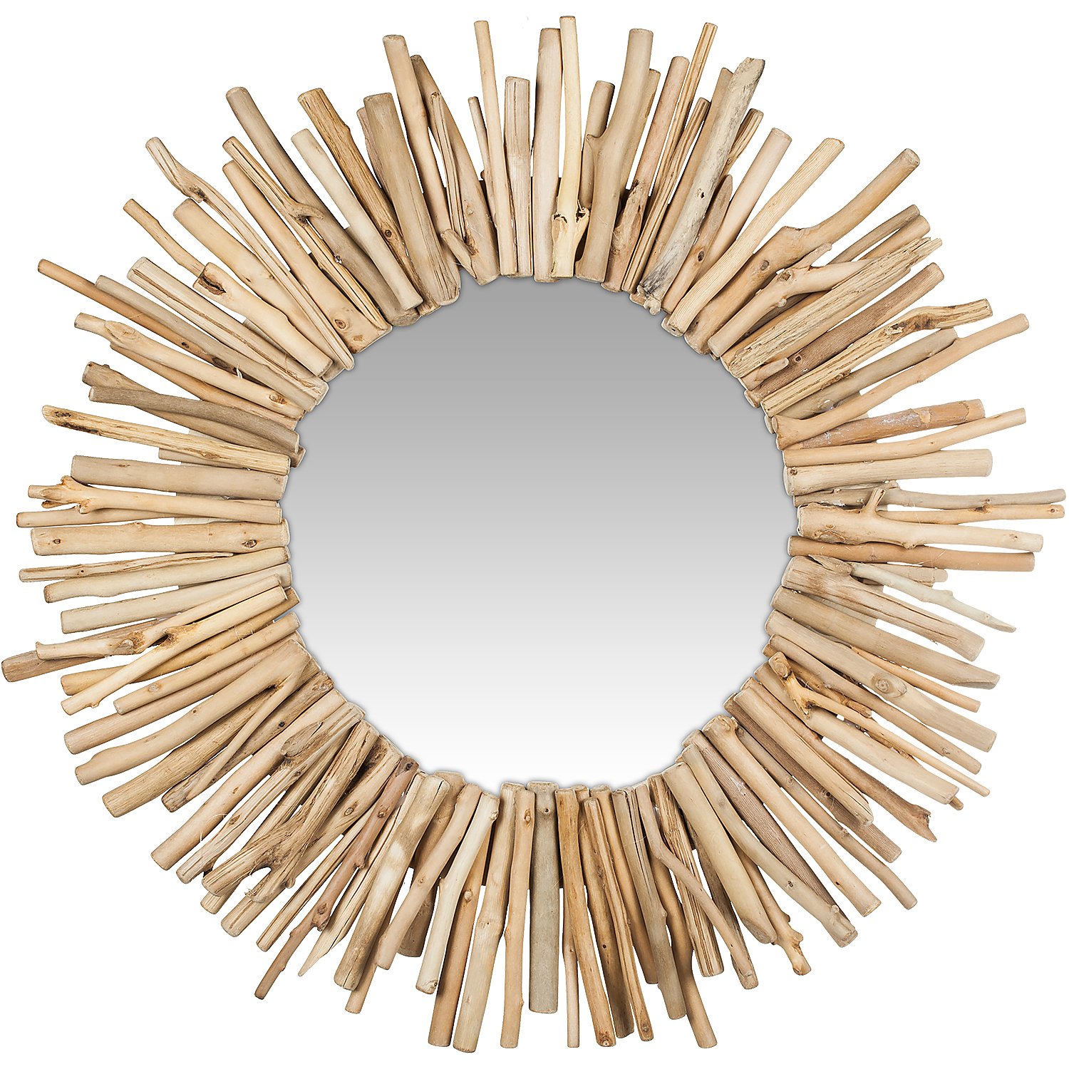 Spiegel mit Holzrahmen, 26 cm Ø