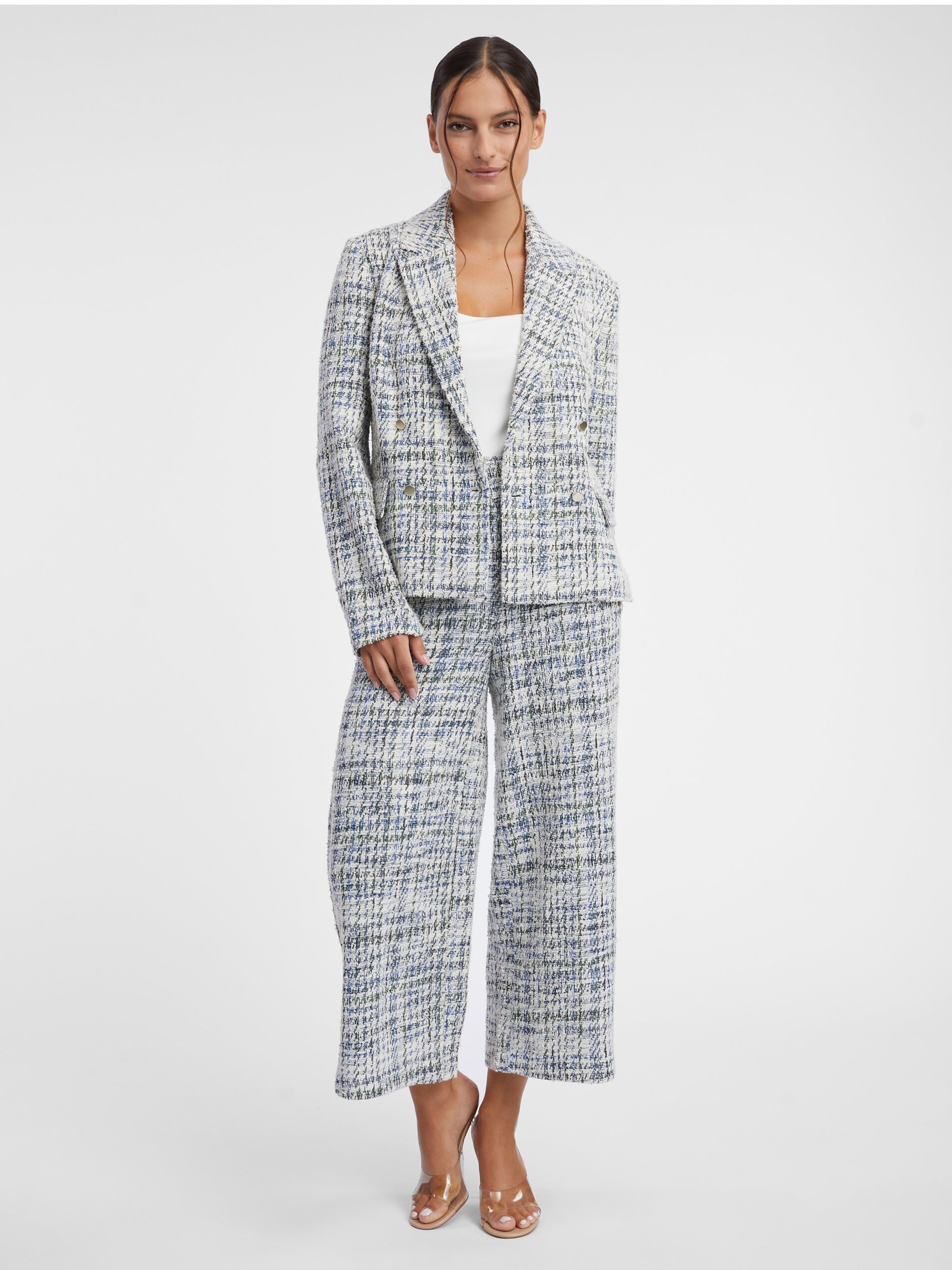 Blau und cremefarbene Damen-Tweed-Culottes ORSAY