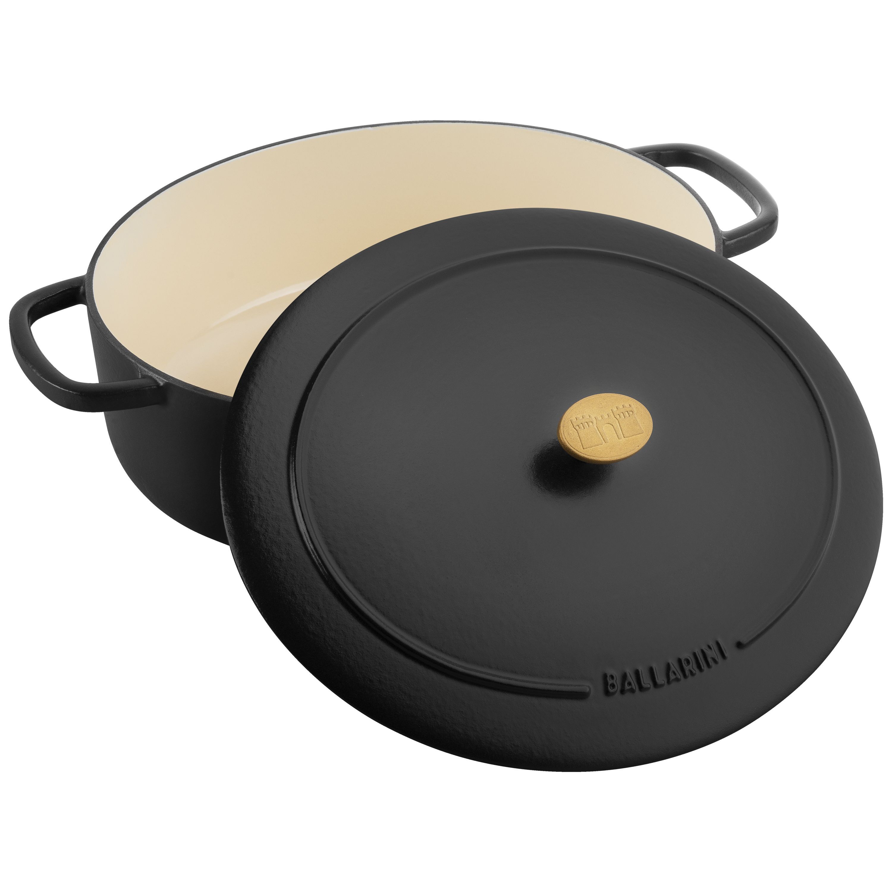 Cocotte 33 cm, oval, Schwarz, Gusseisen