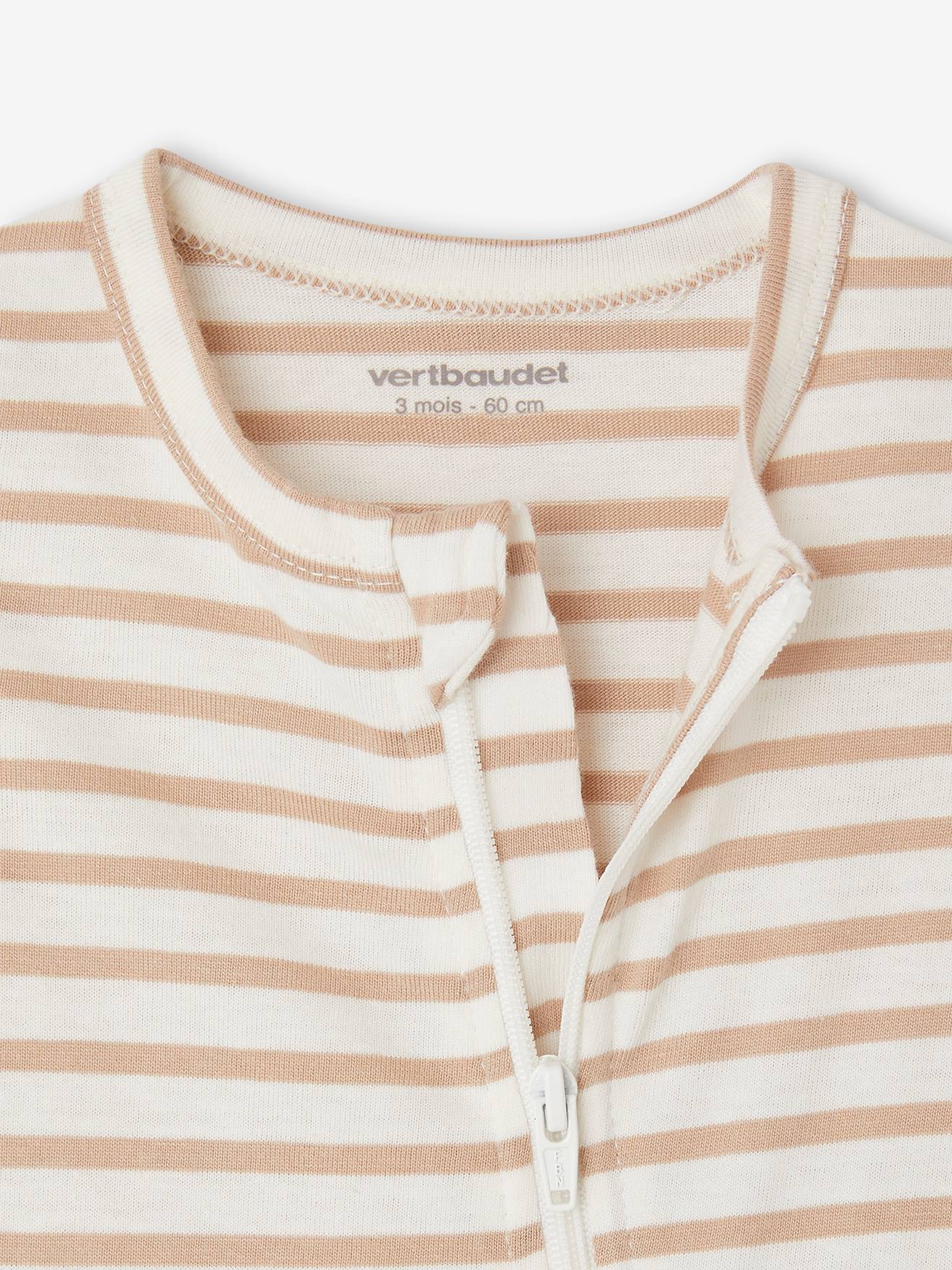 Vertbaudet 3er-Pack Baby Strampler mit Reißverschluss BASICS - blau chambray