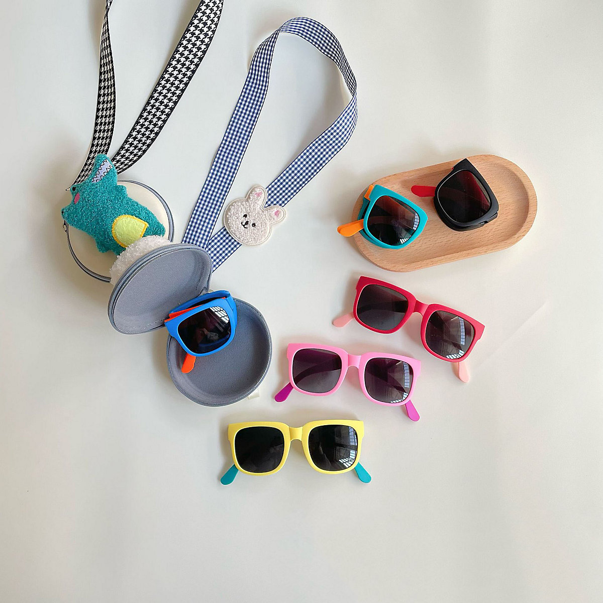 Sonnenbrillen für Kinder, tragbar, mit Etui Faltbare Sonnenbrille für Kinder Sonnenschutz