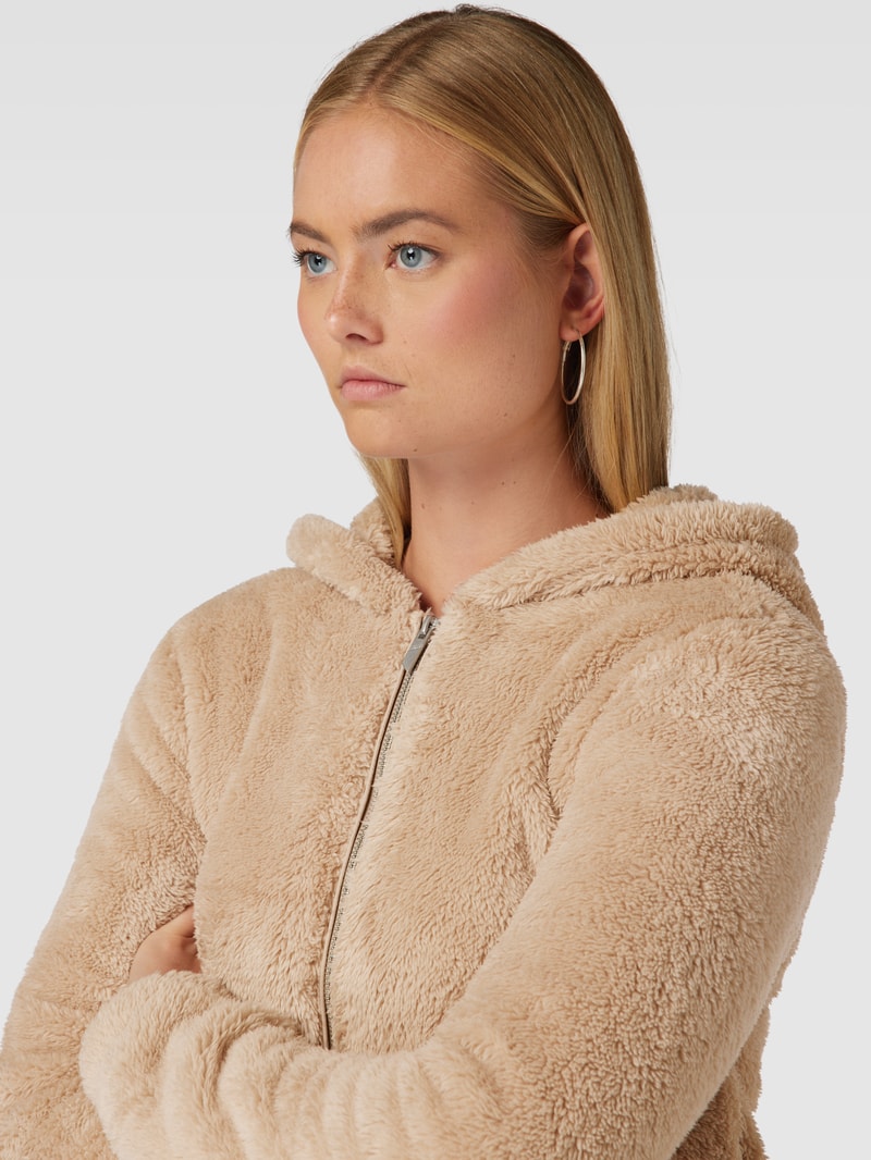 Sweatjacke aus Teddyfell in sand