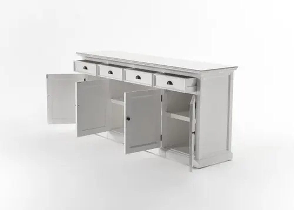 Novasolo Küchenbuffet Halifax Bücherschrank mit 4 Glastüren