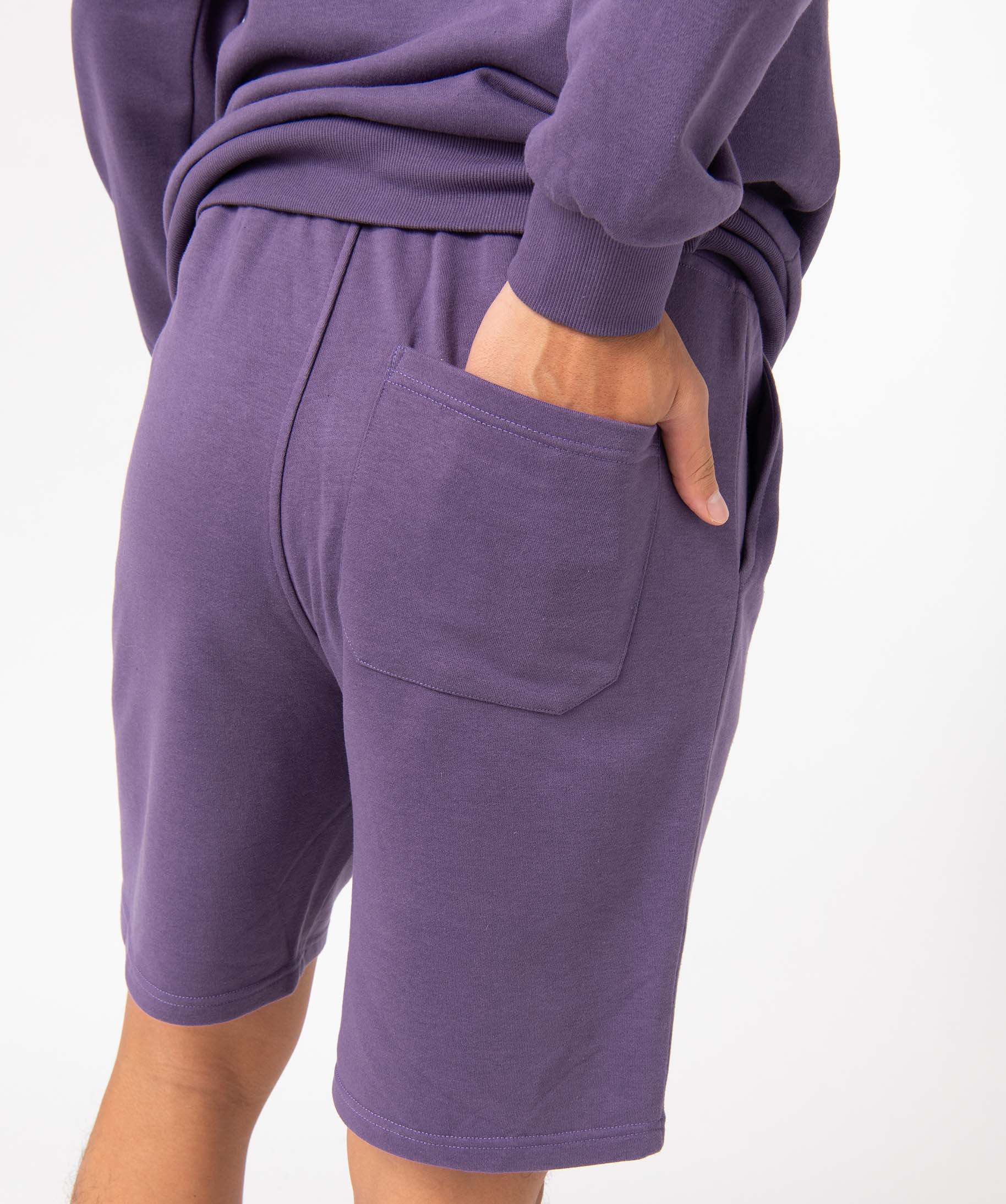 Bermuda homme en maille avec ceinture ajustable violet | GEMO
