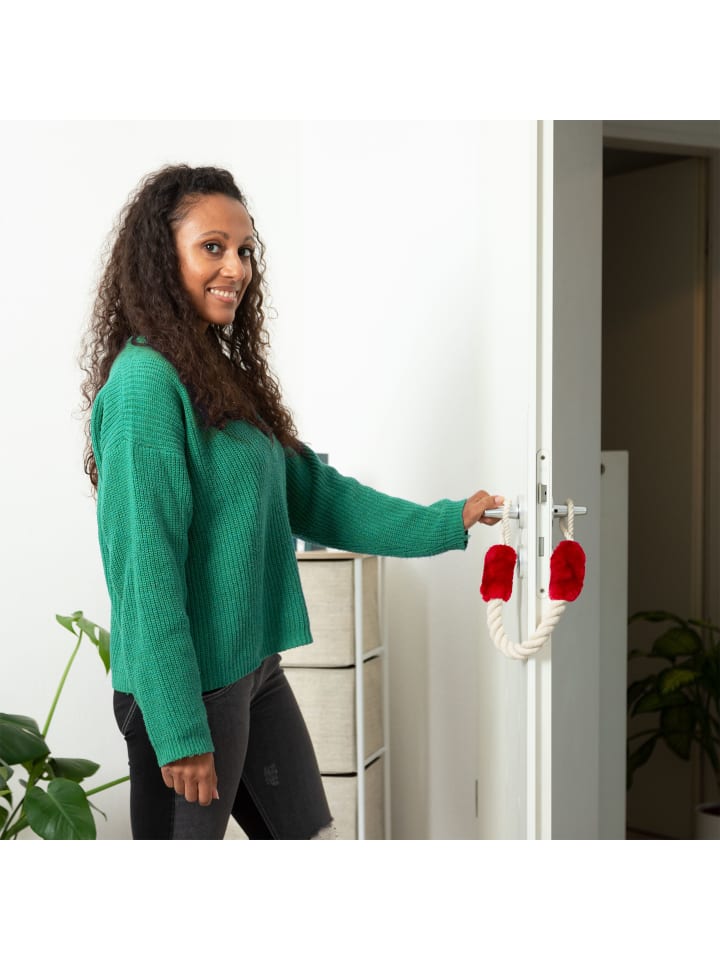 relaxdays 2 x Türkordel in Creme/ Rot günstig kaufen onesize