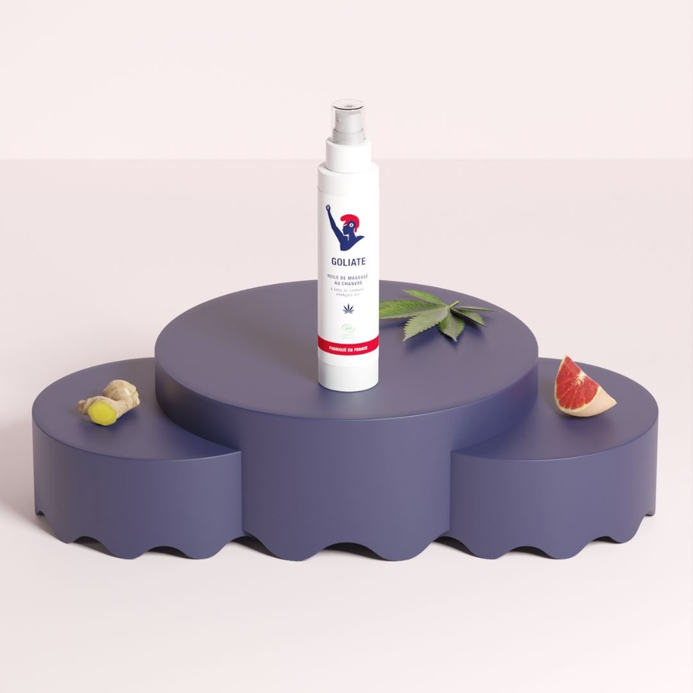 goliate Huile de massage au chanvre français huile de massage