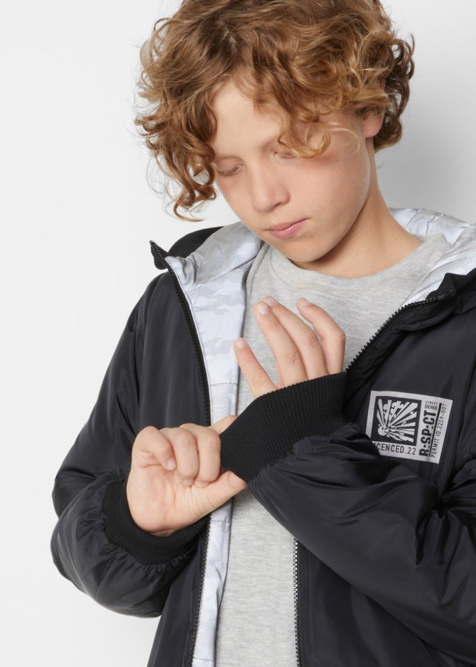 Jungen reflektierende Camouflage Wendejacke