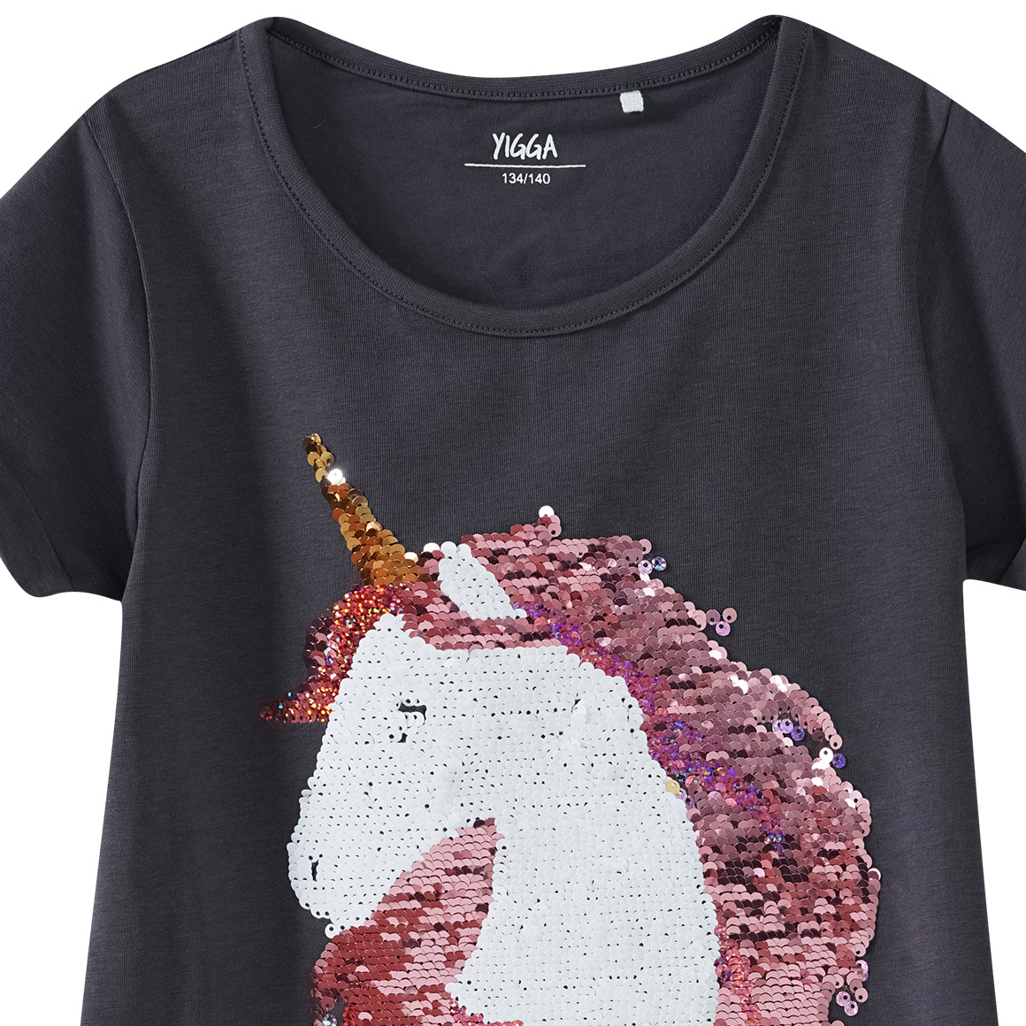 Mädchen T-Shirt mit Wendepailletten