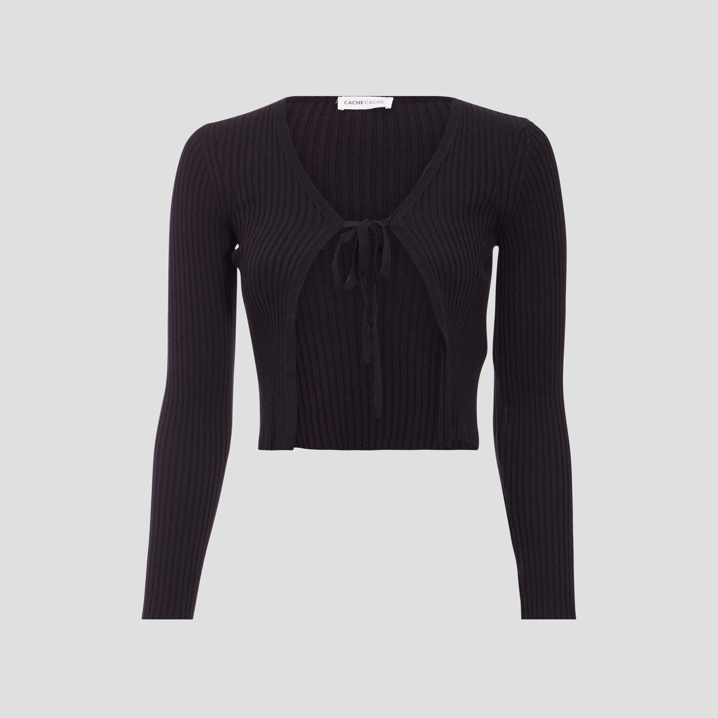 Boléro côtelé noué noir femme | Cache Cache