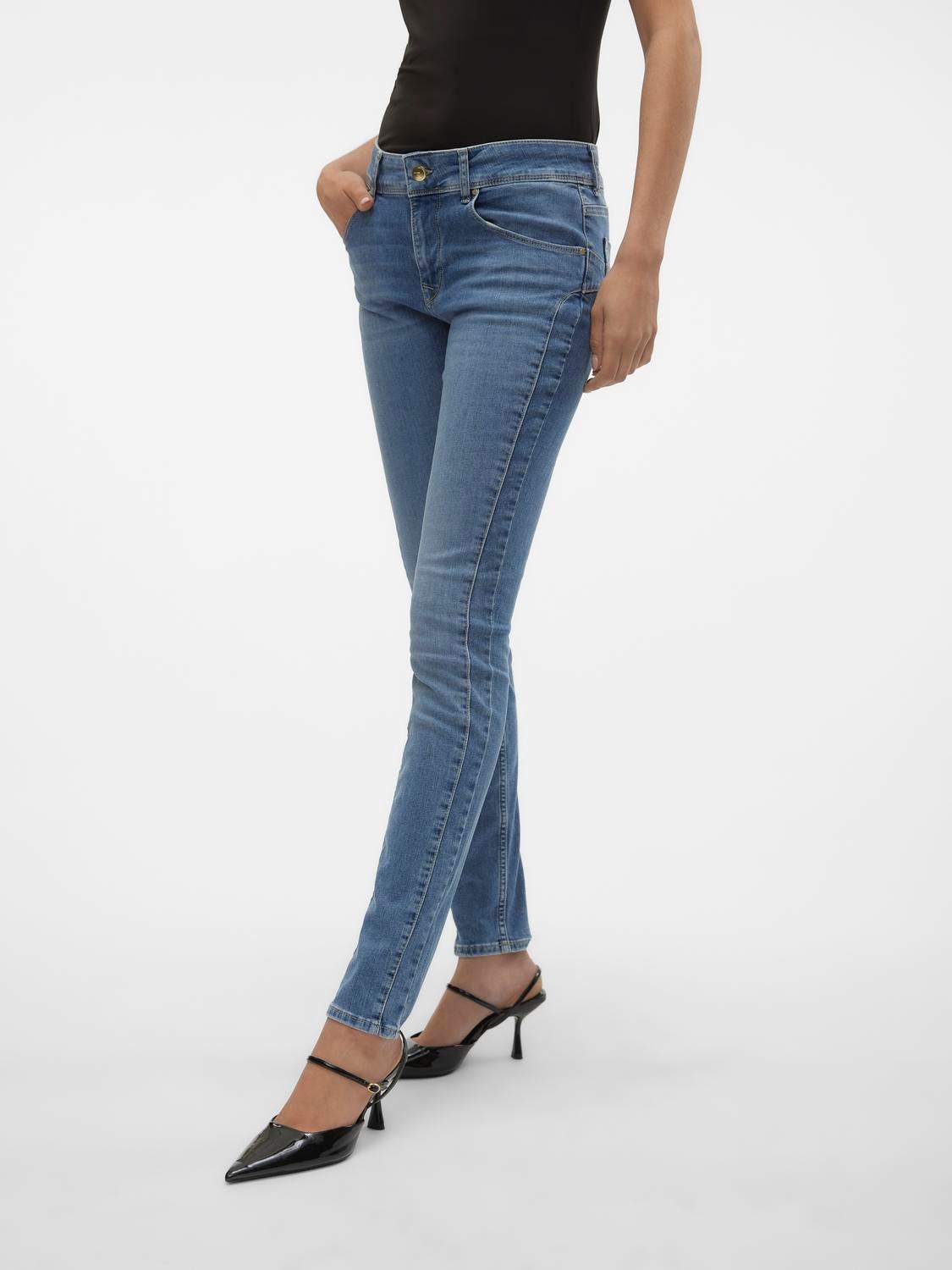 VMEMPOWER Mid Rise Skinny Fit Jeans