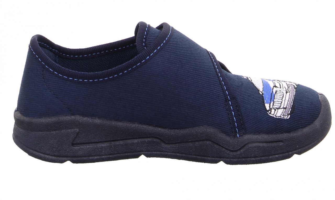 BENNY - Blau/Weiss Hausschuh mit Klettverschluss