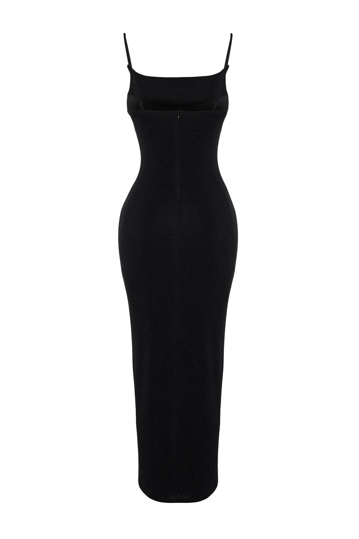 Trendyol Collection  Schwarzes glitzerndes, stilvolles Abendkleid TPRSS24EL00037