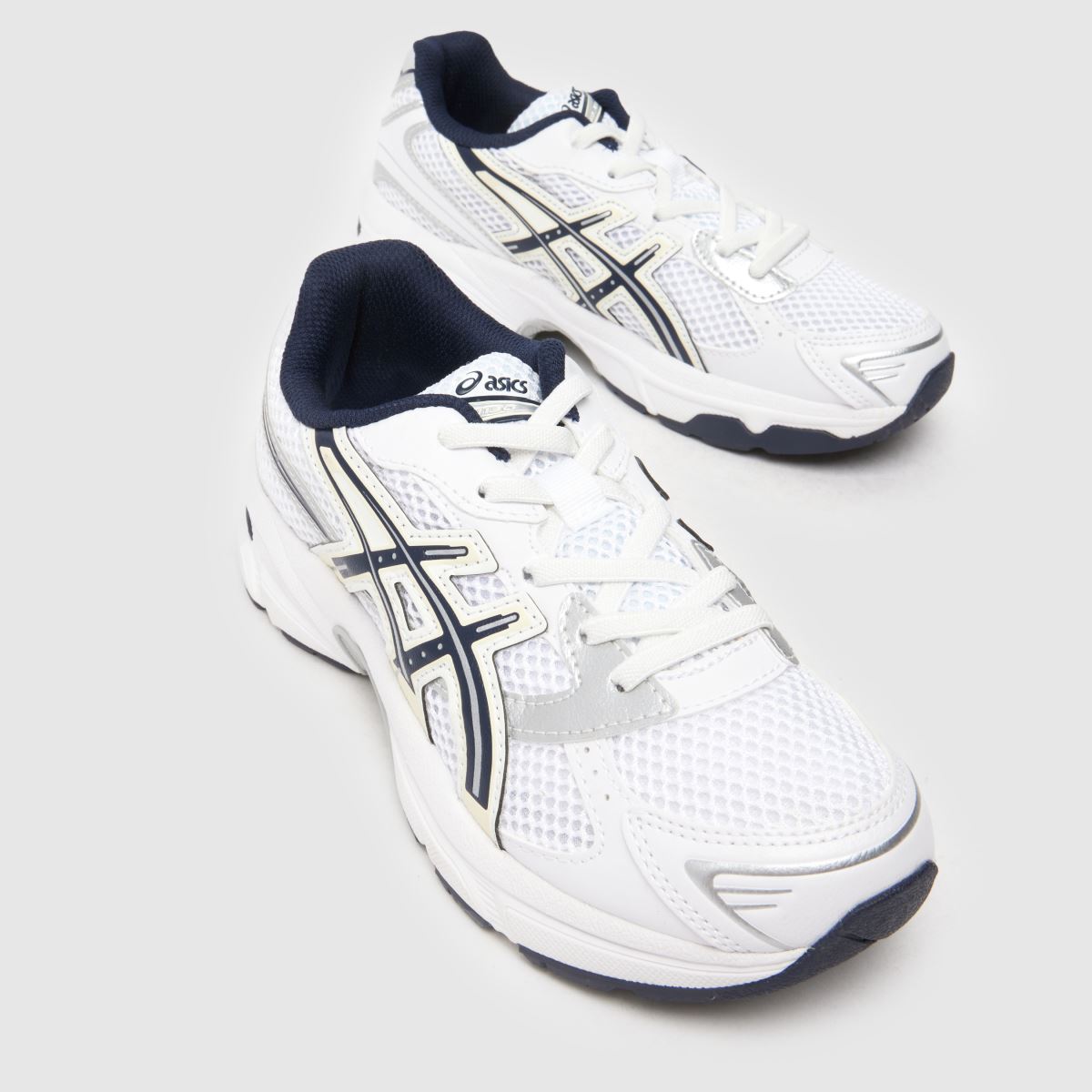 ASICS vita & marinblå gel-1130 Junior träningsskor