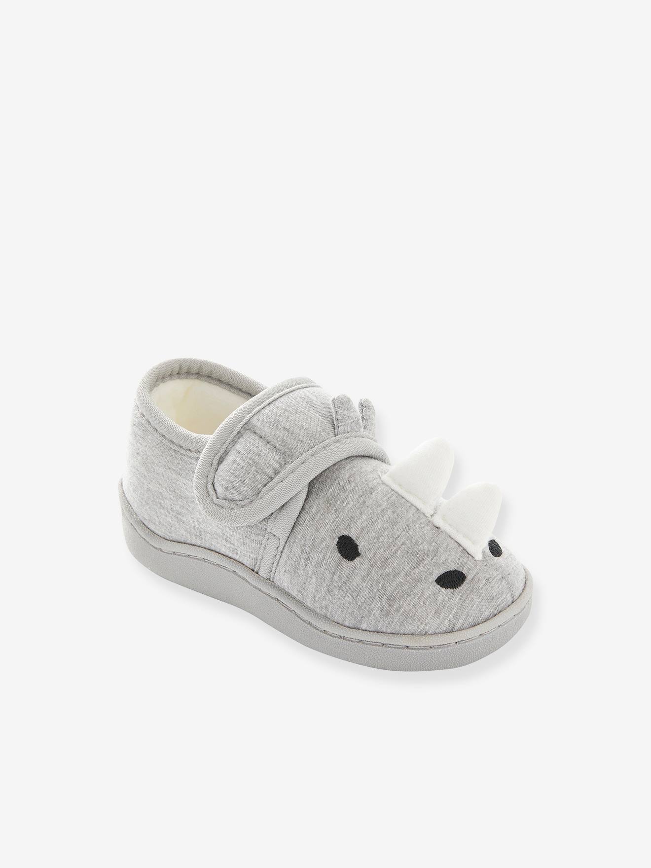 Chaussons fantaisie bébé garçon gris
