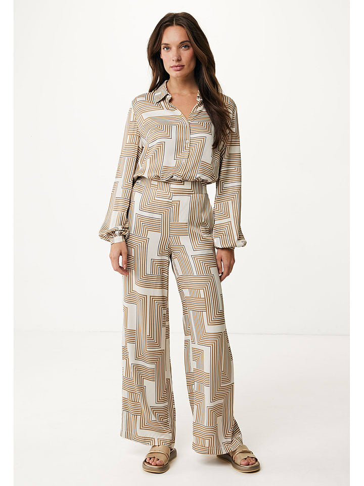 Mexx Bluse in Camel/ Creme günstig kaufen