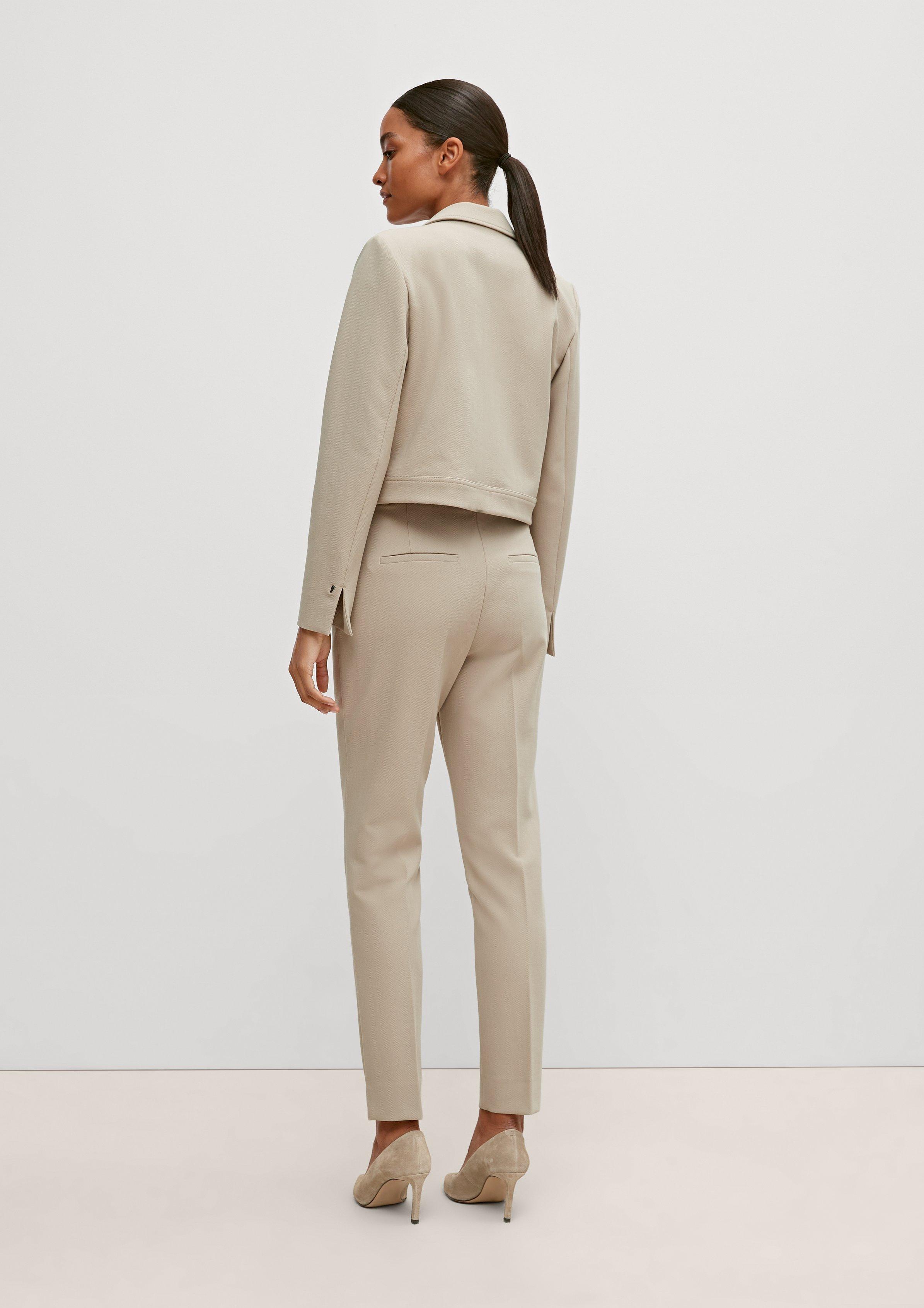 Blazer mit Fischgrat-Muster - helles beige