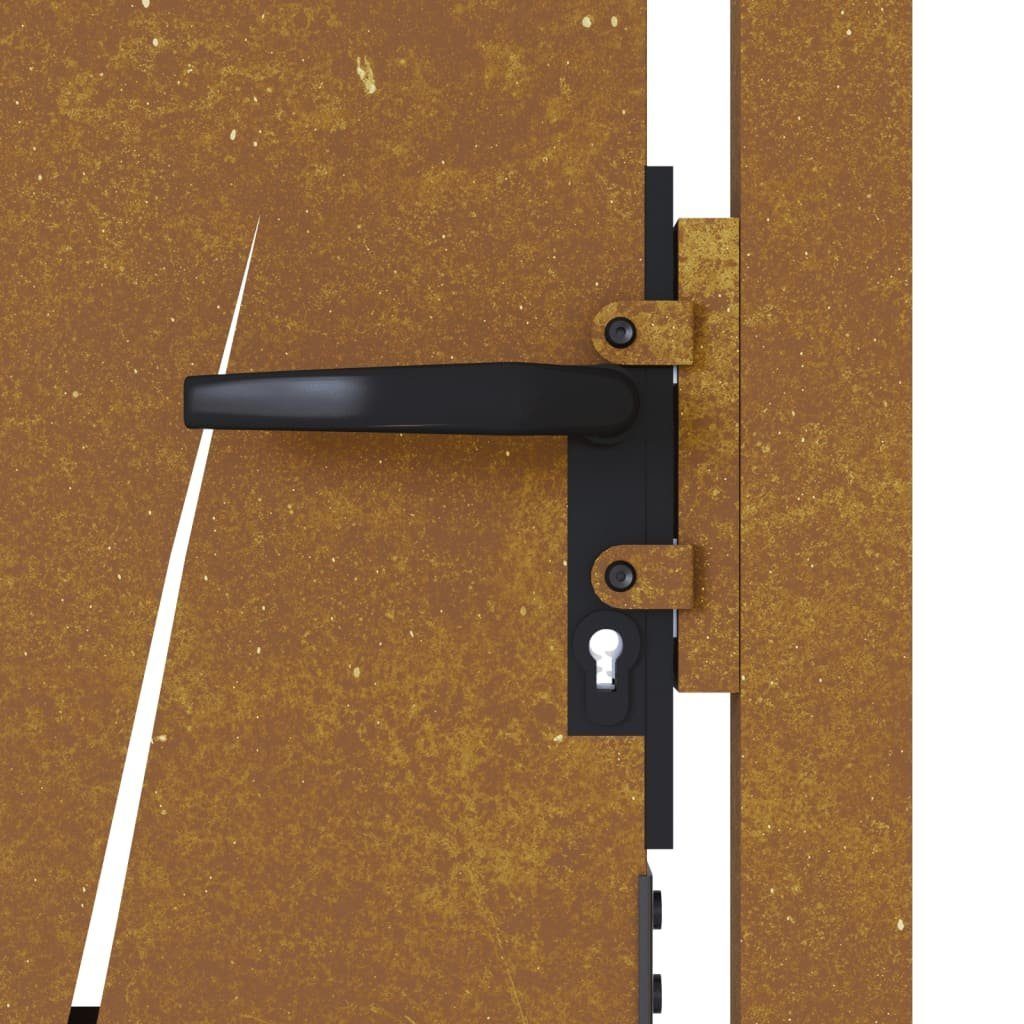 vidaXL Gartentor Gartentor 105x130 cm Cortenstahl Gras-Design