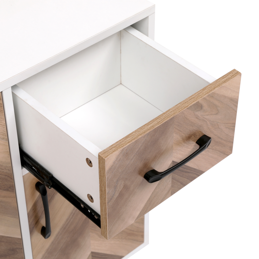 Happy Home Happy Home Sideboard Kommode Dreitüriger Stauraumschrank mit 1 Schublade HWR19-HOL Holz