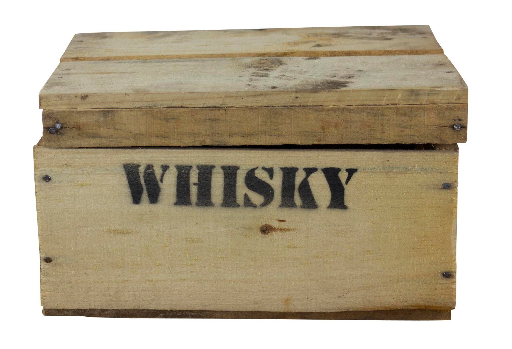 Kistenkolli Altes Land Allzweckkiste alte Holztruhe Whisky mt Deckel Holzkiste Schatztruhe Truhenkiste