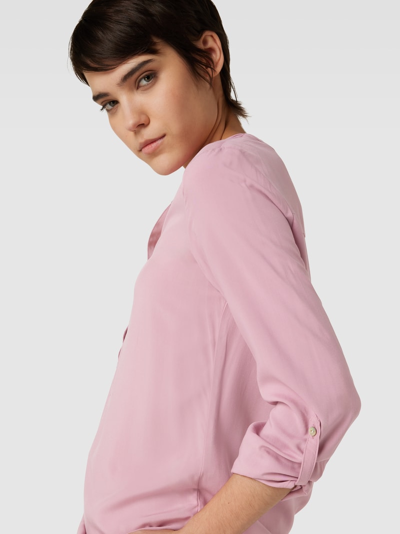 Bluse mit Tunikakragen in altrosa