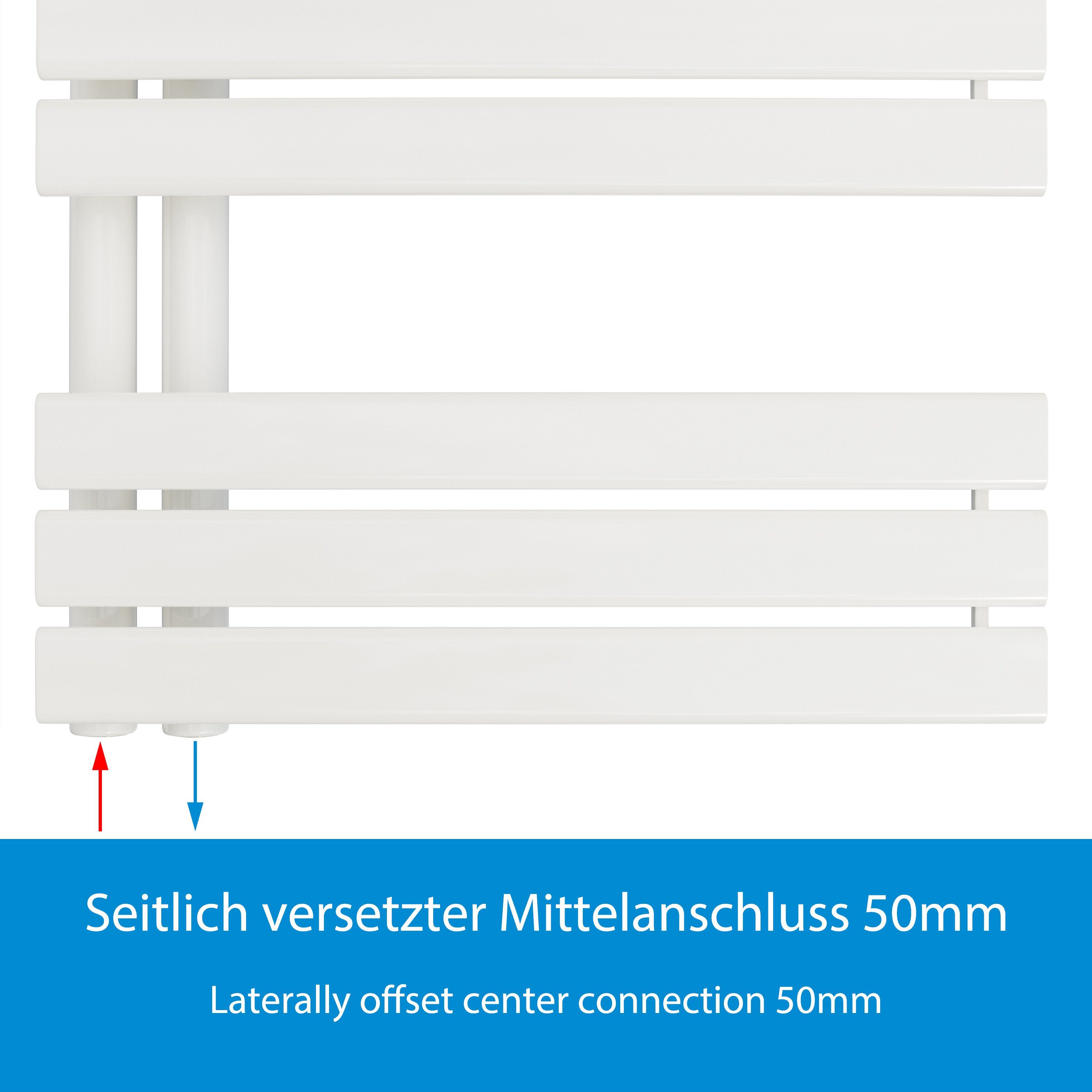Aquabad® Badheizkörper FORNAX Handtuch Heizkörper Mittelanschluss 50mm, 40x115cm, 461W