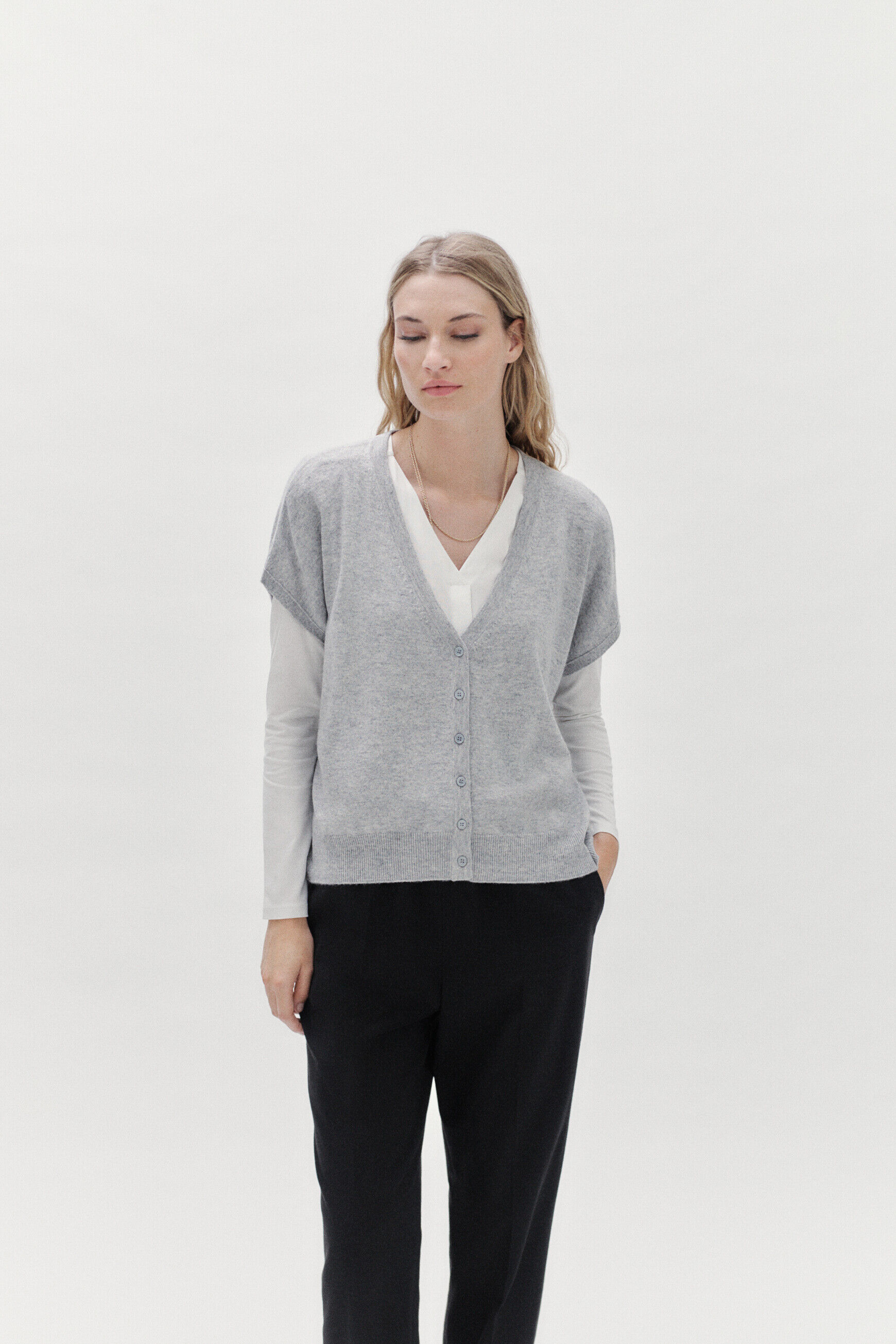 gilet lexie gris clair femme