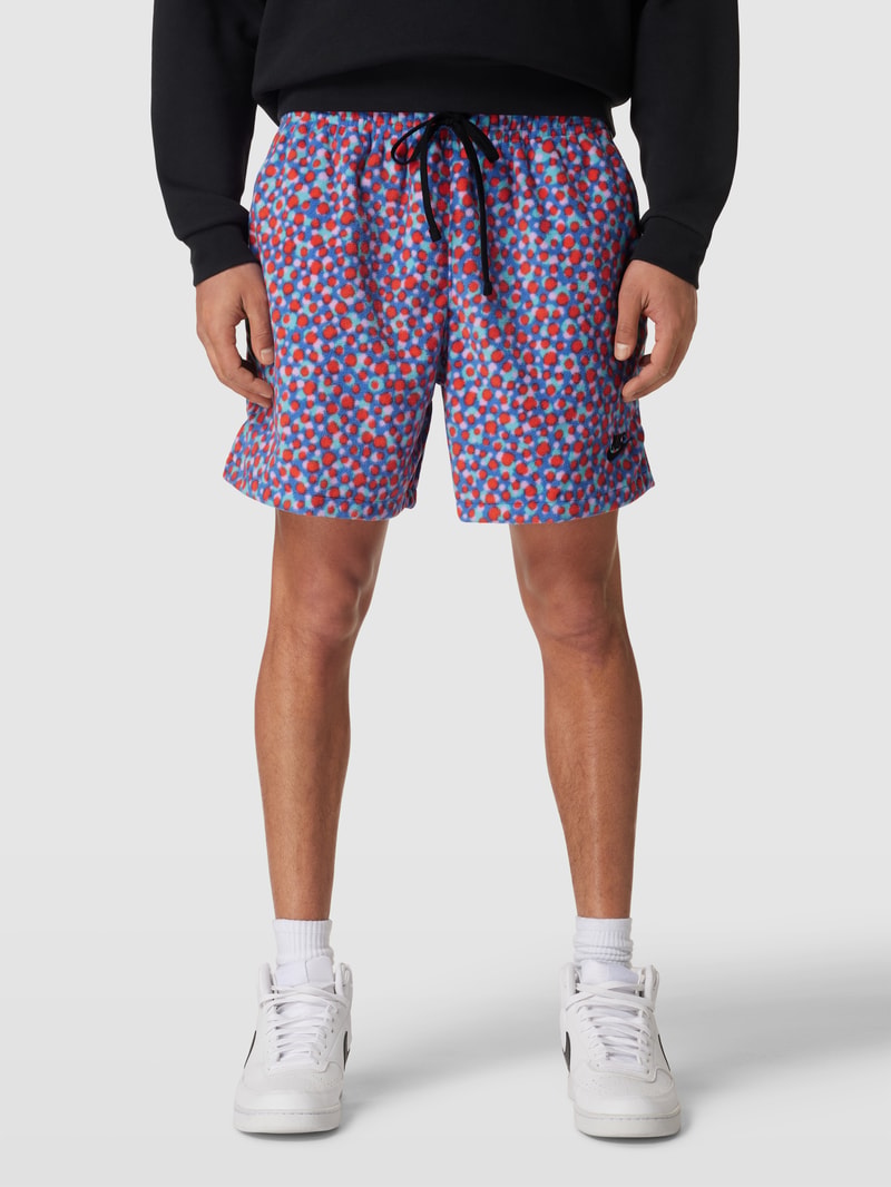 Shorts mit Allover-Muster Modell 'CLUB' in pink