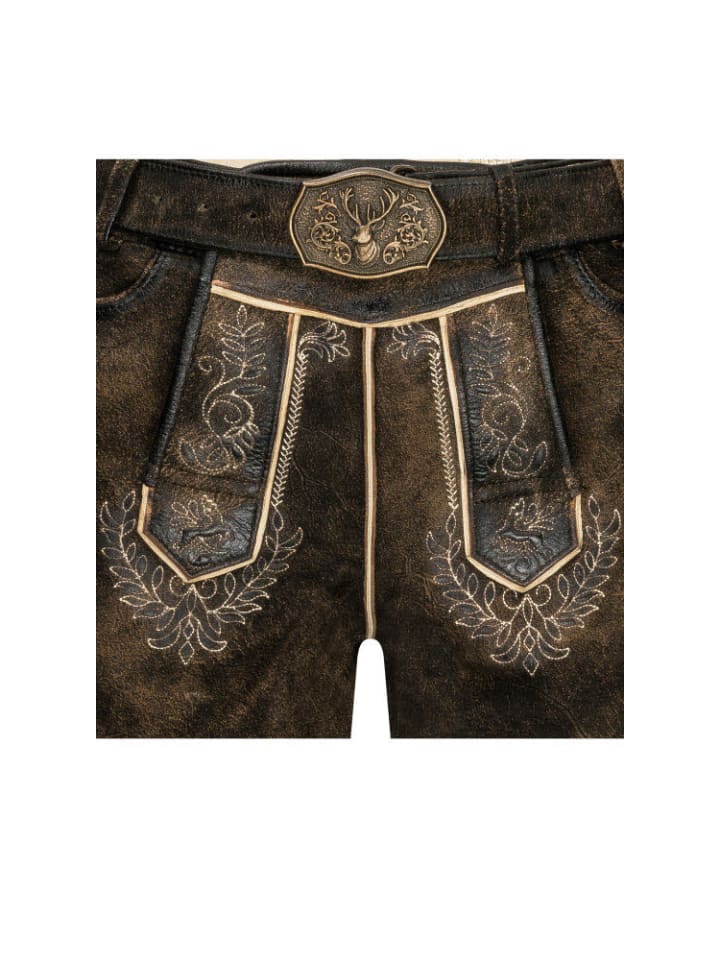 Nübler Lederhose kurz Martin in Dunkelbraun günstig kaufen