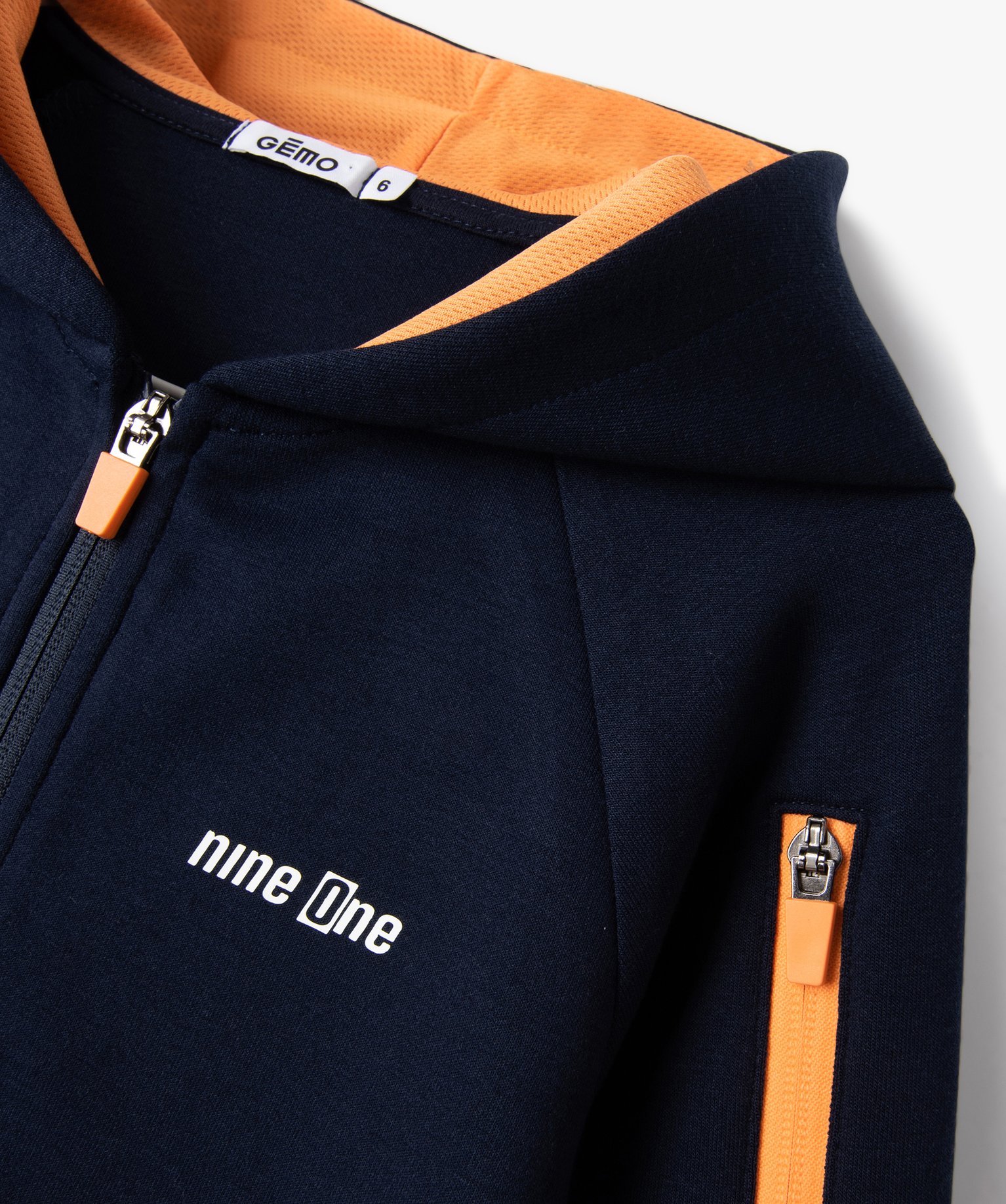 Sweat à capuche zippé en maille fine Garçon marine | GEMO