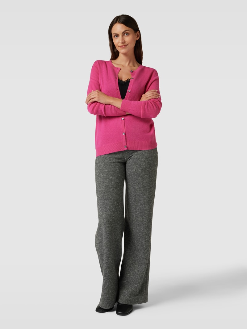Strickjacke aus Kaschmir mit Knopfleiste in pink