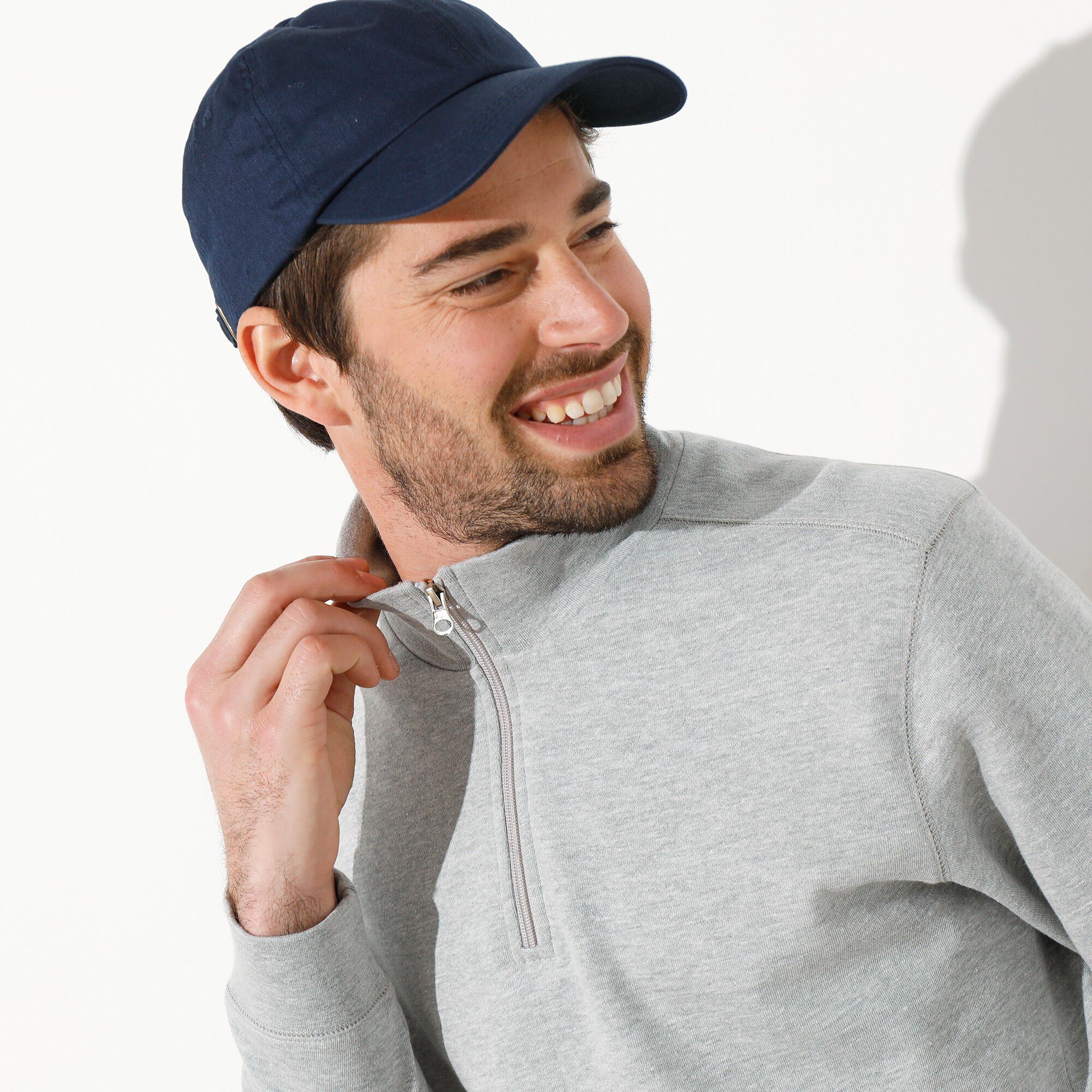 Sweat molleton col camionneur zippé