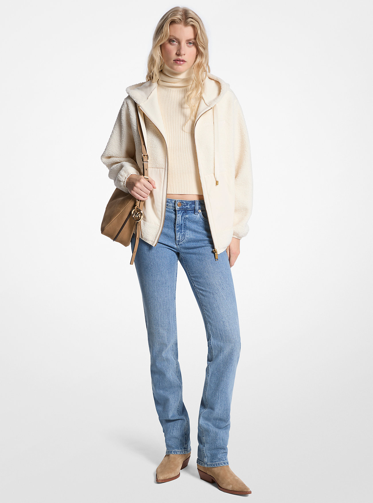 Sherpa Hooded Jacket - BONE