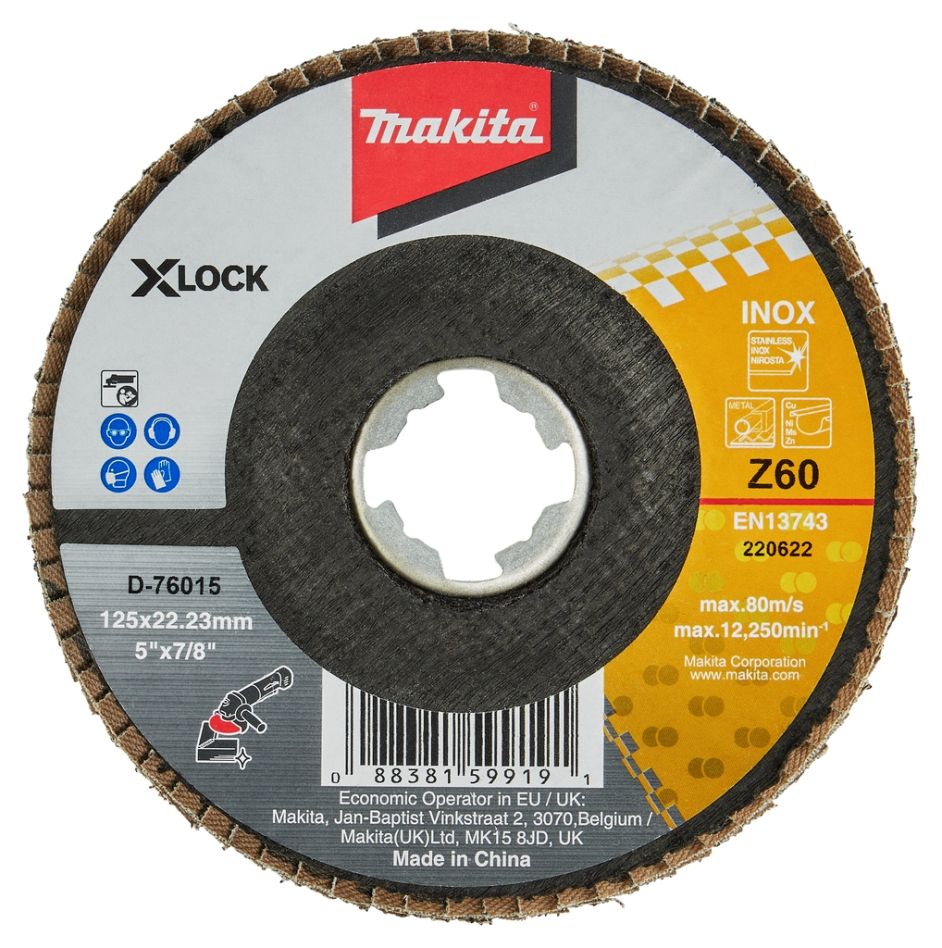 Makita Zubehör D-76015 Lamellenschleifscheibe X-LOCK 125 mm Z60