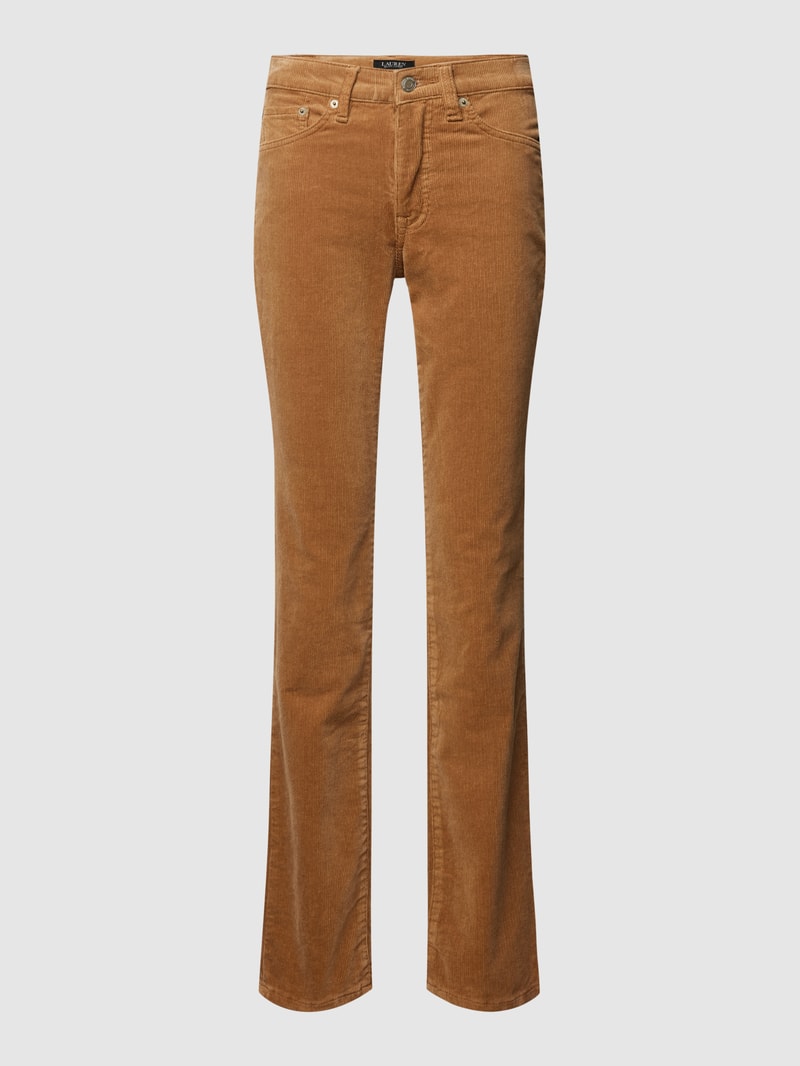Cordhose mit Knopf- und Reißverschluss in camel