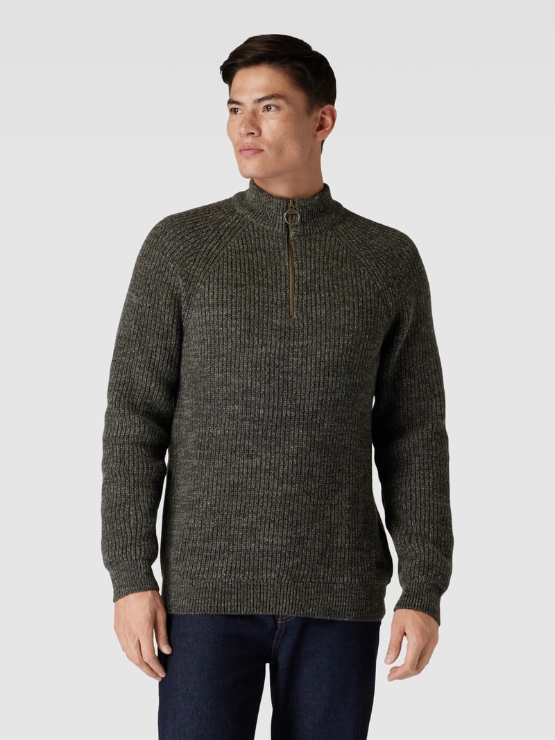 Strickpullover aus Wolle Modell 'Horseford' in olivgrün