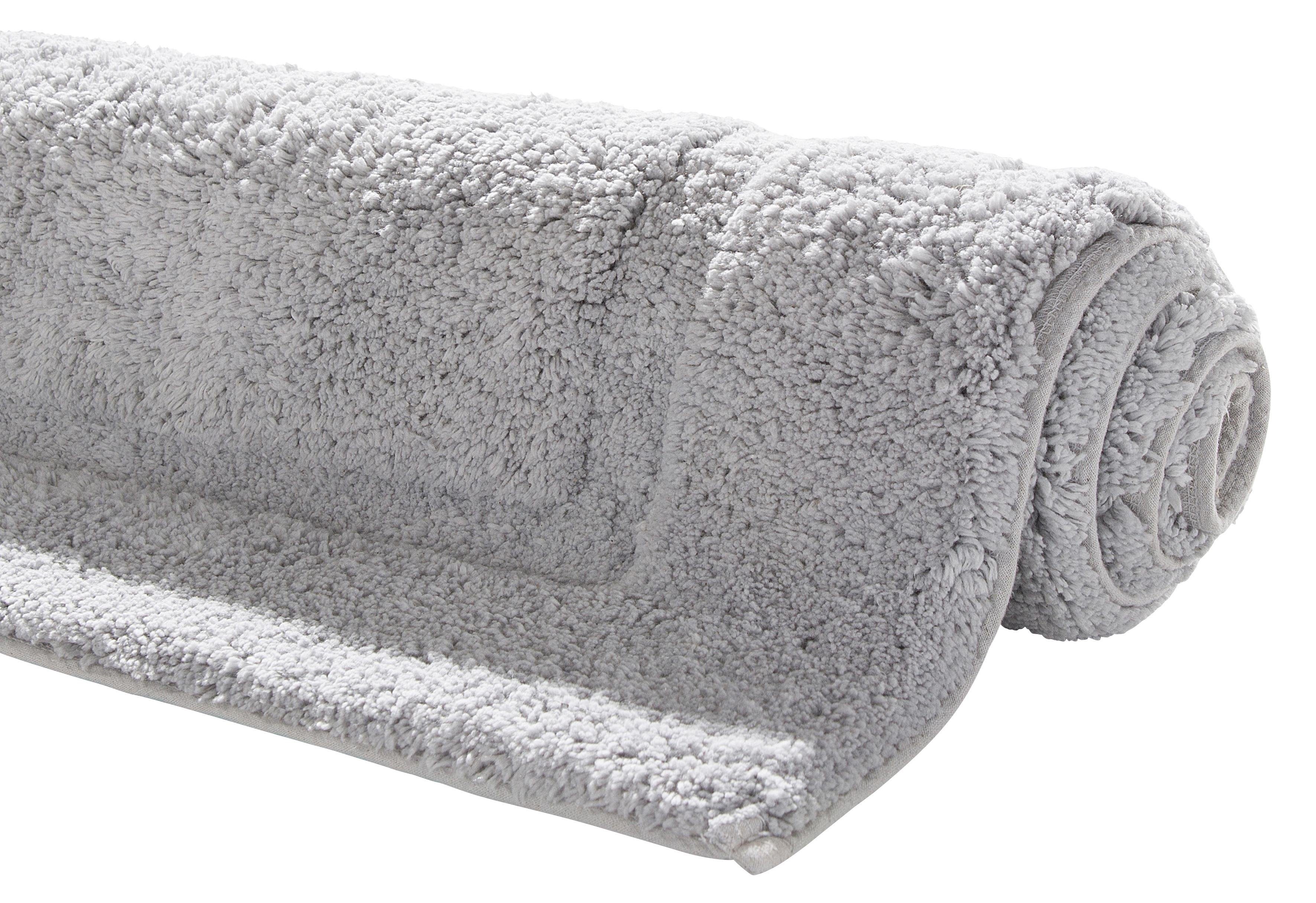 Badematte Luana andas, Höhe 13 mm, fußbodenheizungsgeeignet, schnell trocknend, strapazierfähig, Baumwolle, rechteckig, Hoch-Tief-Effekt, weich, trocknergeeignet, pflegeleicht, Uni-Farben