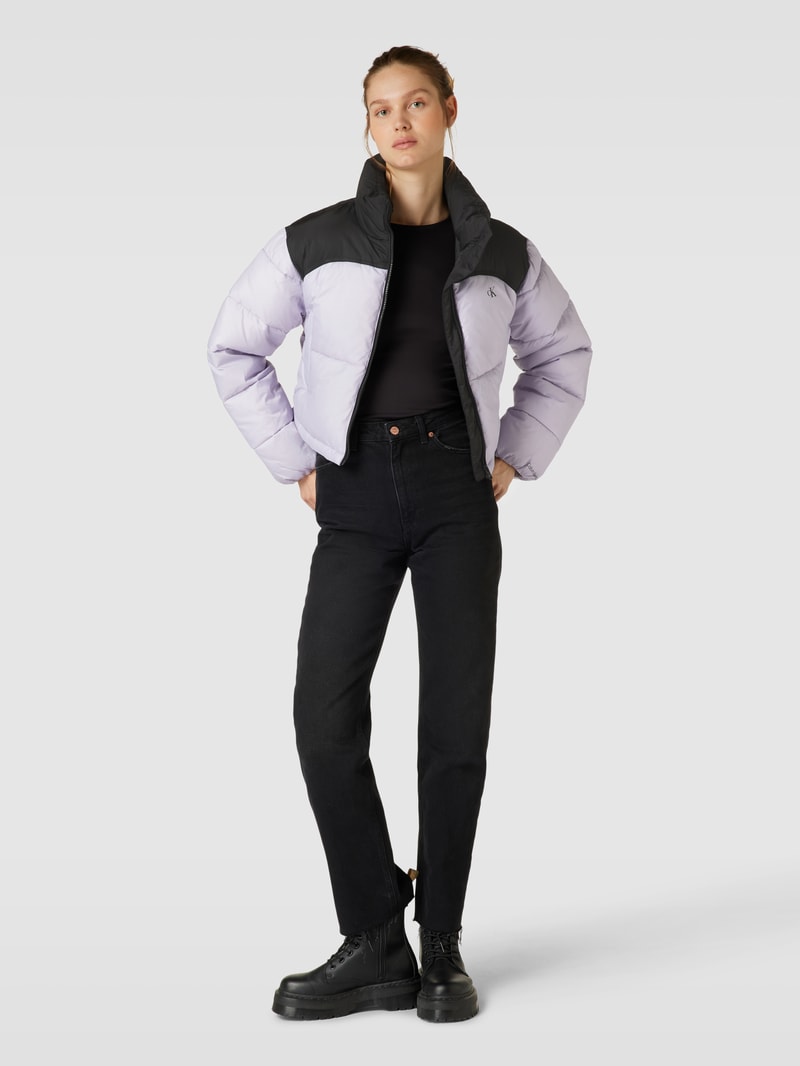 Cropped Steppjacke mit Label-Detail Modell 'LIGHT DENIM' in jeans