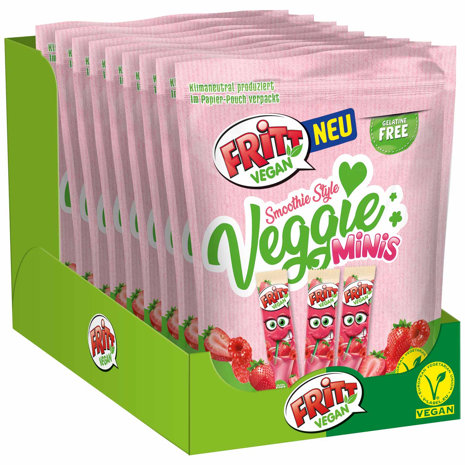 Fritt Vegan Smoothie Style Veggie Minis Erdbeer & Himbeer 135g