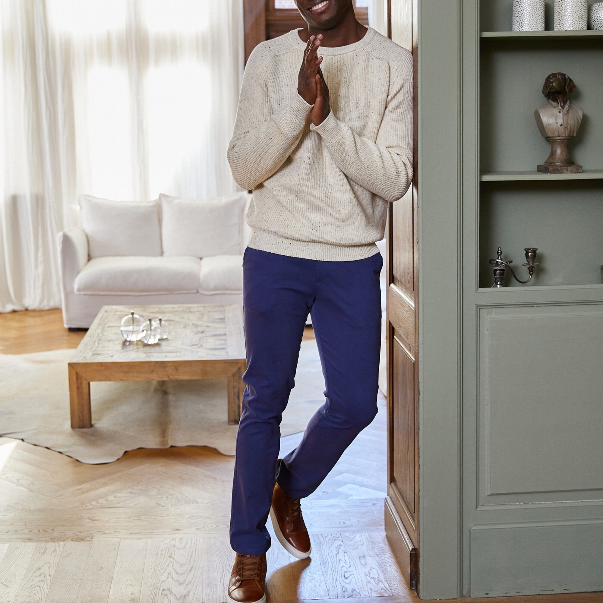 Pull en maille anglaise mouchetée