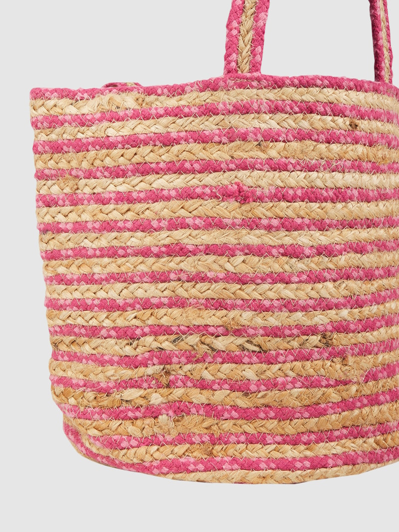 Shopper in Flecht-Optik in pink
