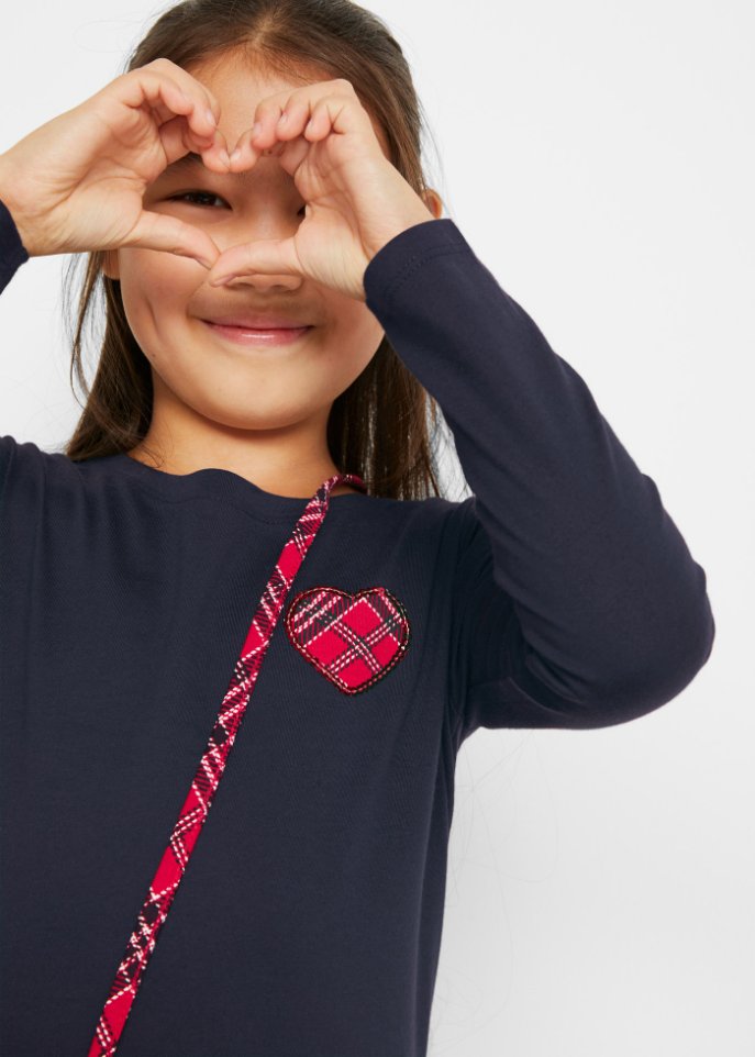 Mädchen Jerseykleid und Tasche (2-tlg.) aus Bio-Baumwolle