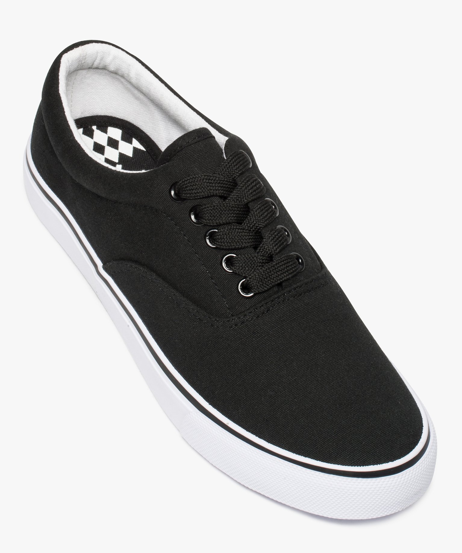 Tennis homme en toile avec semelle contrastante noir | GEMO