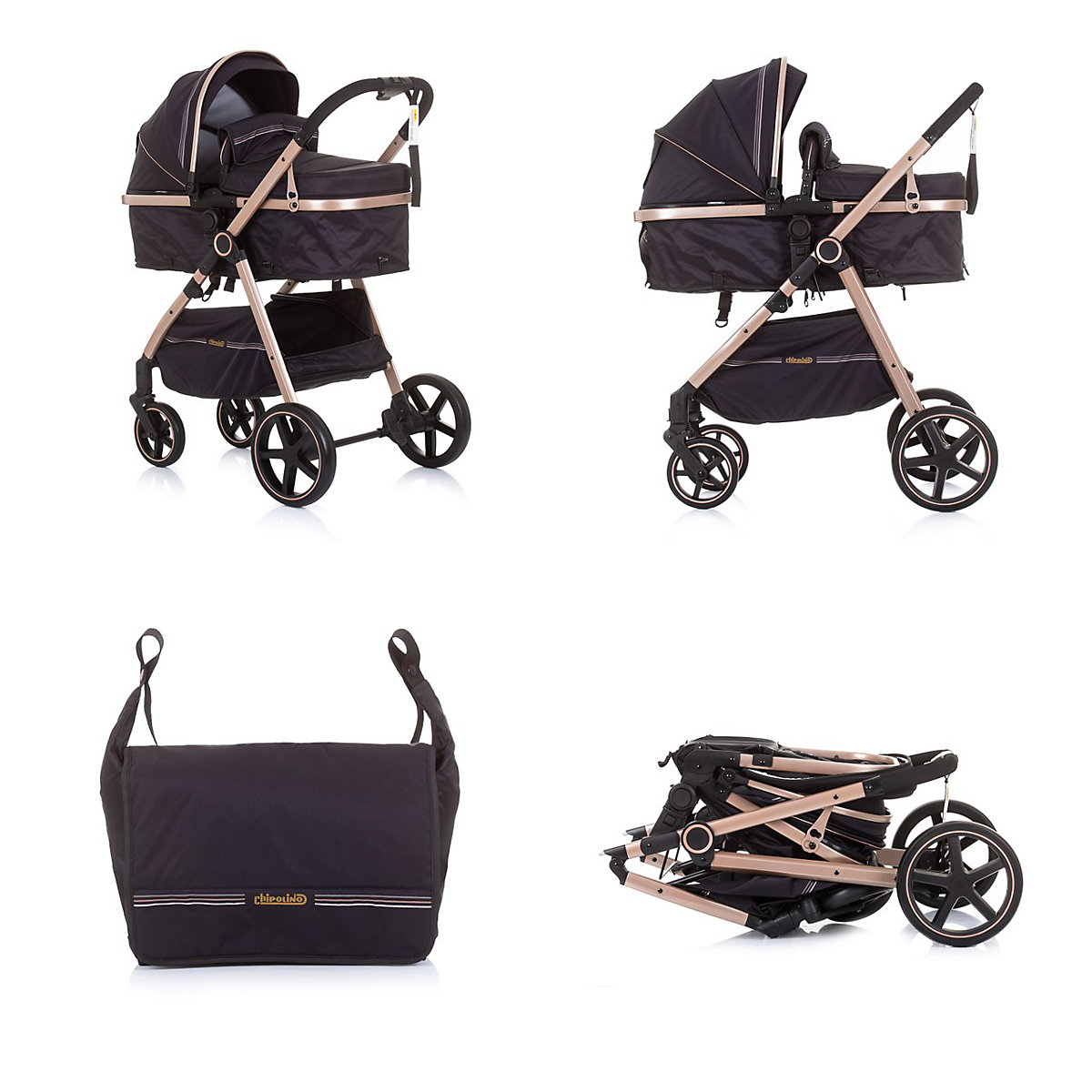 Kinderwagen Misty umbaubar Fußabdeckung Tasche Tragetasche Sportsitz Kombikinderwagen