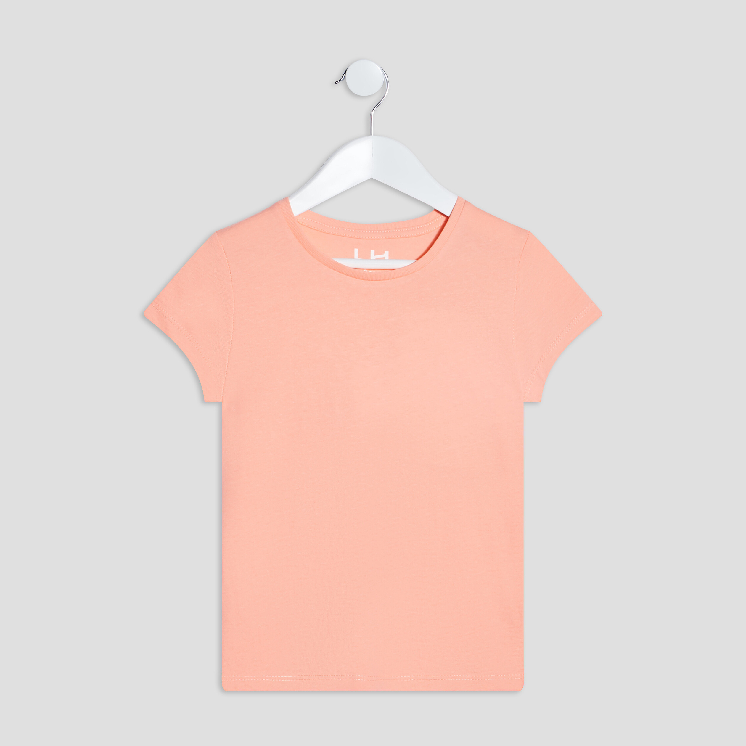 T-shirt manches courtes rose corail fille | La Halle