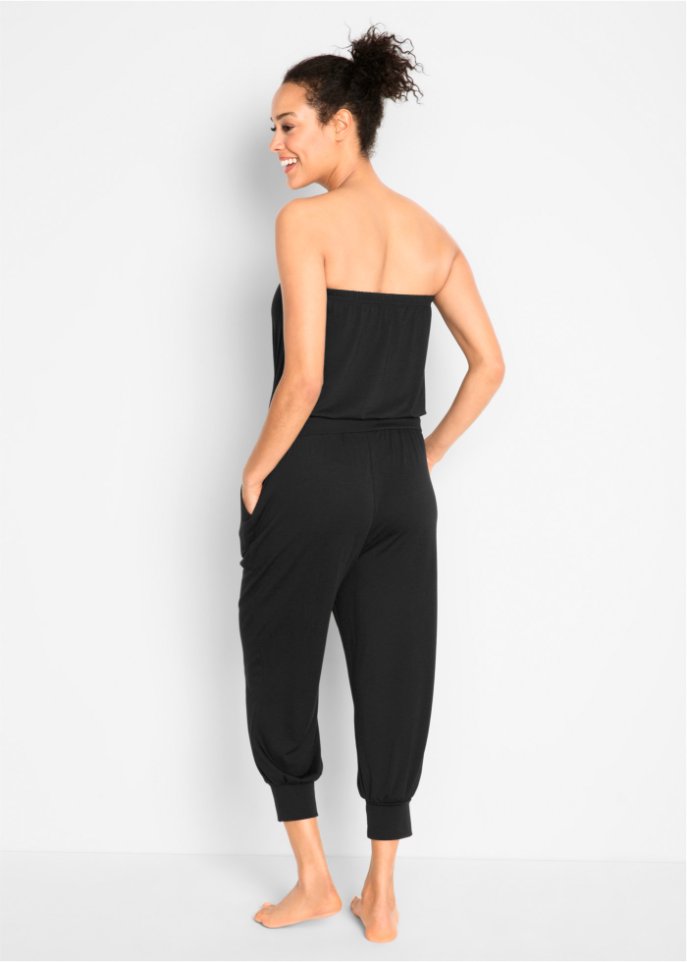 Bandeau-Jumpsuit mit Viskose