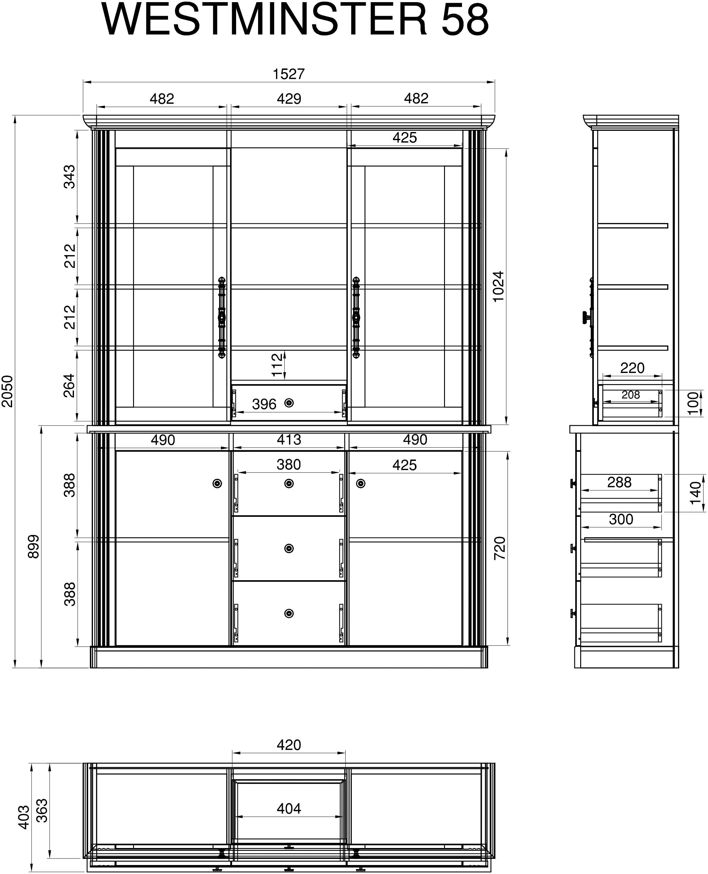 Home affaire Buffet WESTMINSTER im angesagten Landhaus-Look