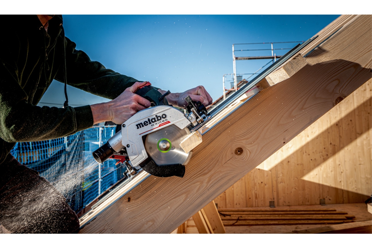 Metabo 691194000 KS 18 LTX 66 Ασύρματο Δισκοπρίονο 18V χωρίς μπαταρίες και φορτιστή + Ράγα Εγκάρσιας Κοπής KFS 44