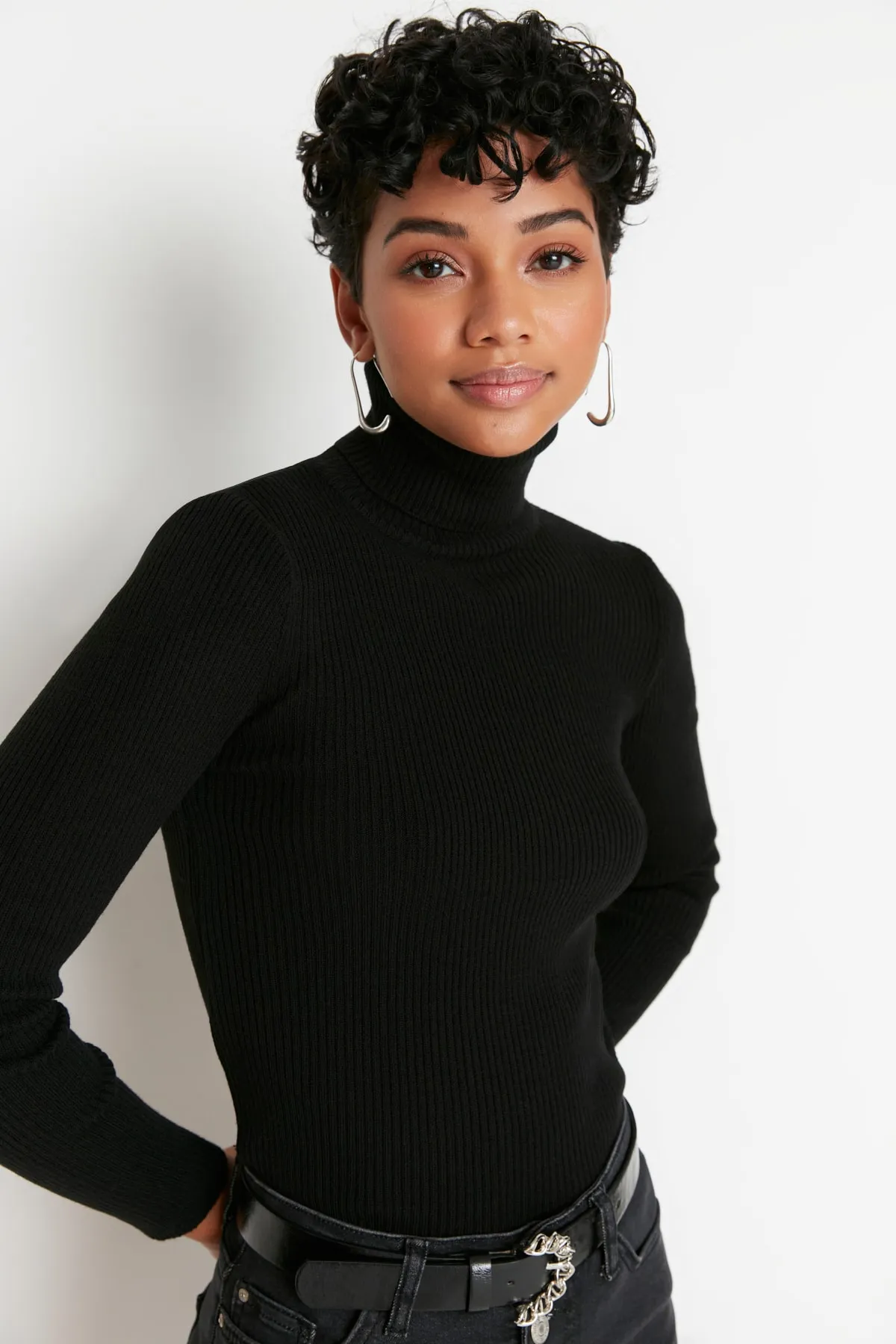 Trendyol Collection  Schwarzer Basic Rollkragenpullover TWOAW21KZ1279