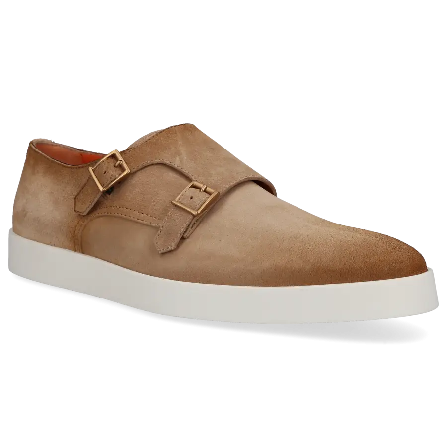 Santoni - Monk Schuhe MGAI17 Veloursleder - beige